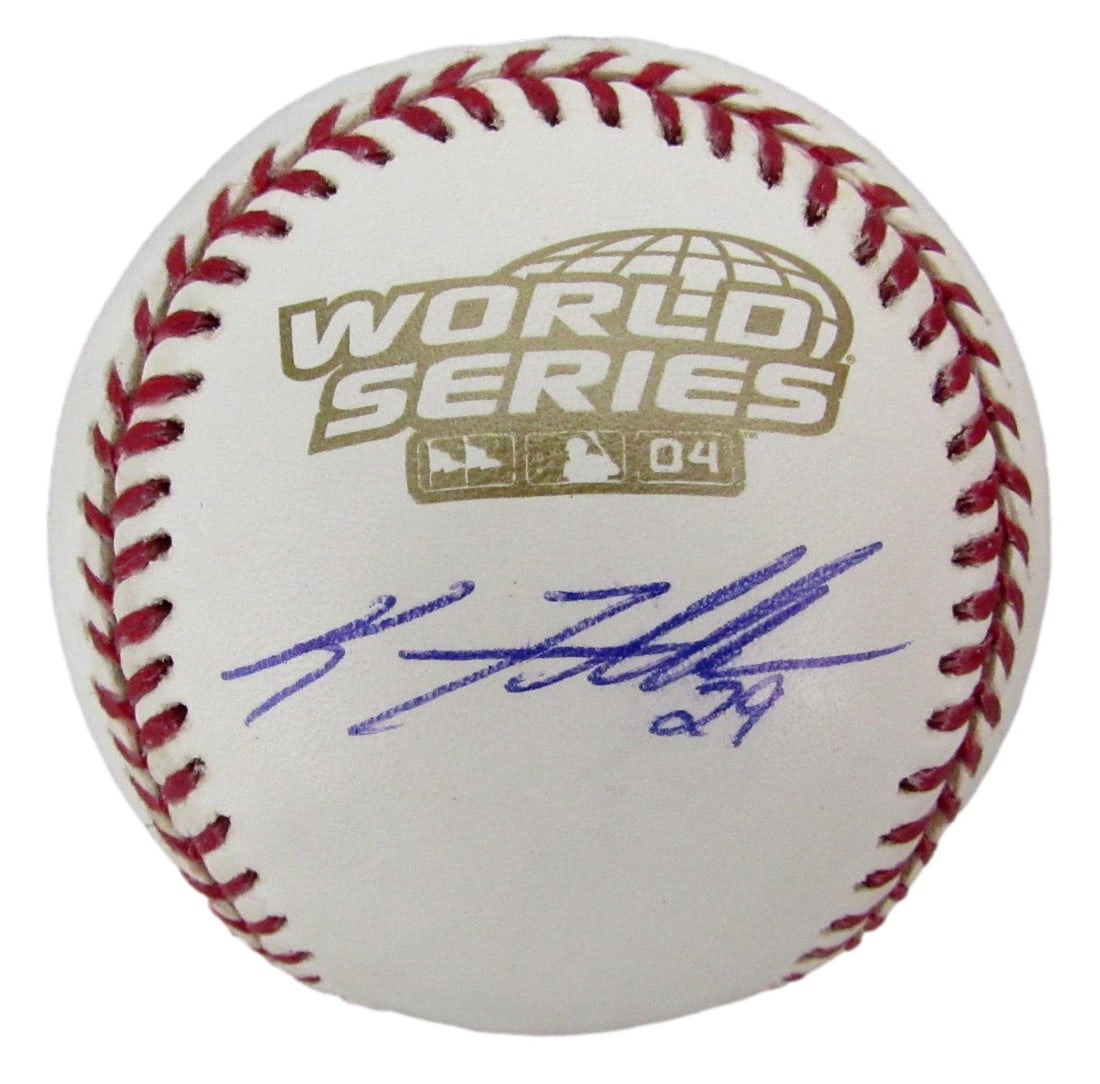 Boston Red Sox Foulke Signed Baseball World Series 2004 Auto JSA: Boston Red Sox Foulke Signed Baseball World Series 2004 Auto JSA Authentic Boston Red Sox Foulke Signed Baseball from the 2004 World Series, verified by JSA. This official game-used ball features a si