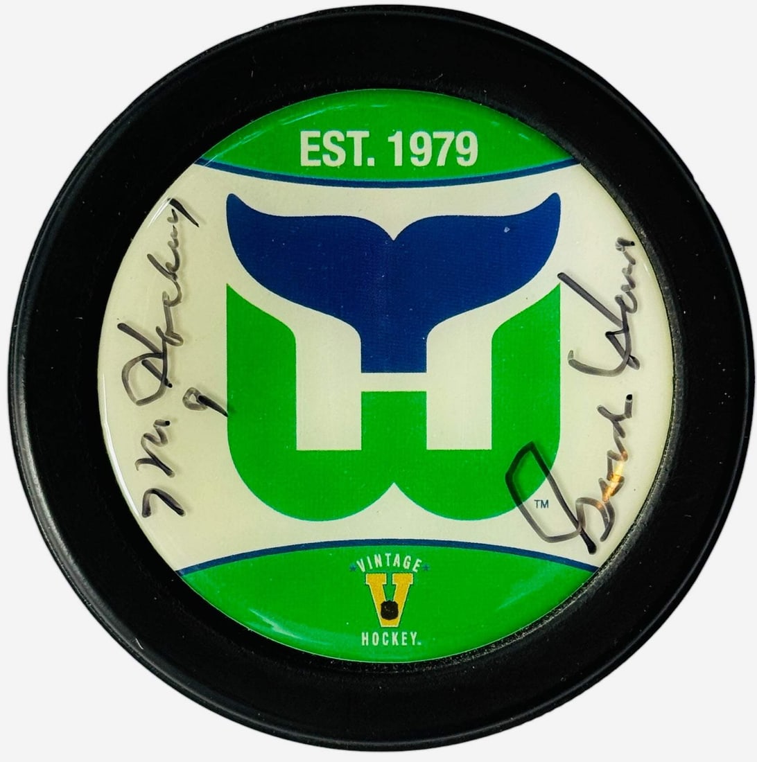 Gordie Howe Autographed Whalers Hockey Puck (Beckett) (1 of 2)