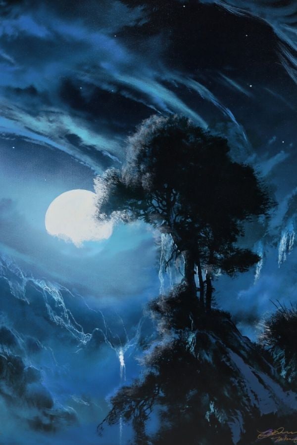 Dale Terbush Moon's Smile Giclee Canvas Signed with ED Framed Authentic Work (1 of 10)