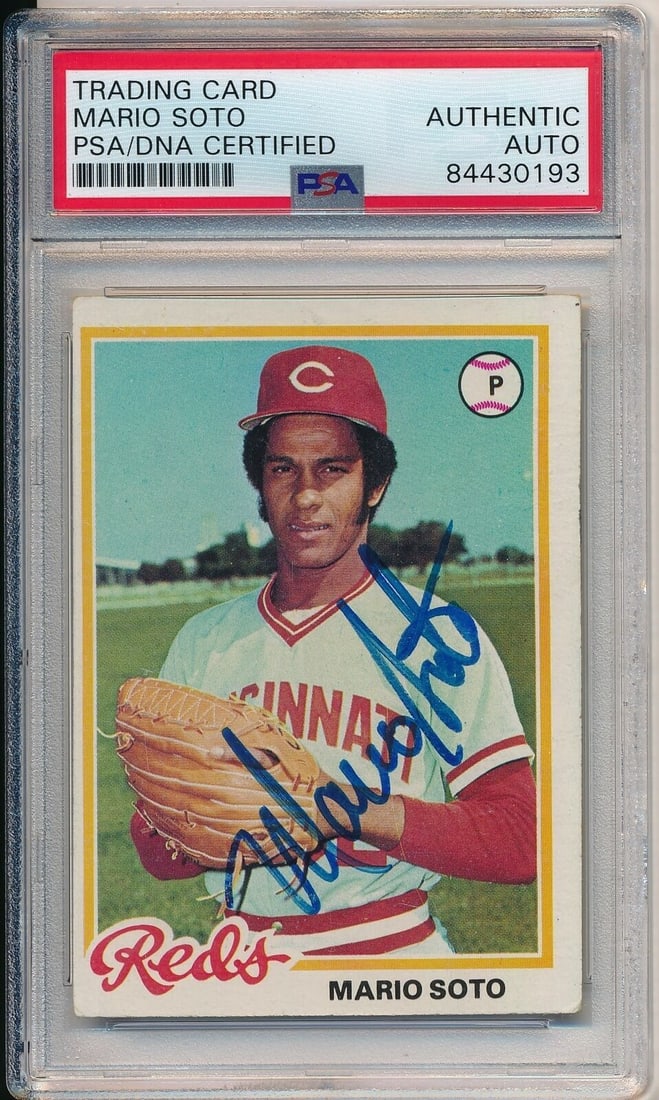 Mario Soto Reds Signed/ Autographed 1978 TOPPS Rookie Card #427 PSA/ DNA 164210: Mario Soto Reds Signed/ Autographed 1978 TOPPS Rookie Card #427 PSA/ DNA 164210 Item Specifics: Autograph Authentication: PSA/DNA Original/Reprint: Original Product: Lithograph Poster & Print Sport: B