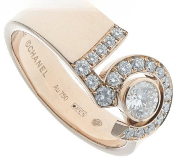 Diamond Ring US6-6.5 Chanel N5 Rose Gold Box (1 of 8)