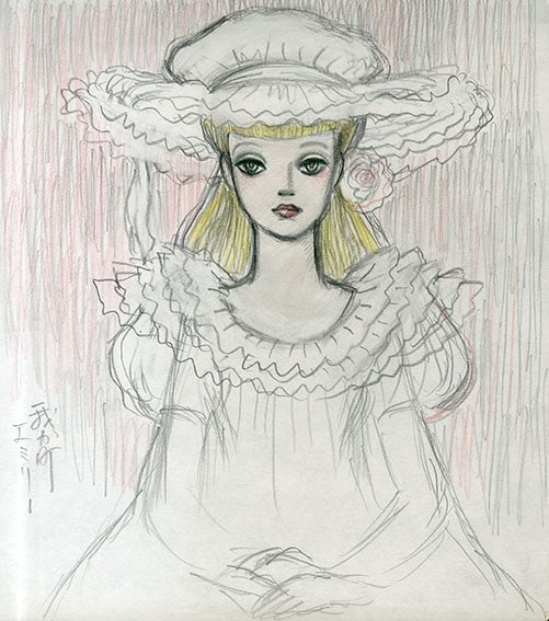 Rune Naito Original Drawing My Town Emily Pencil Colored Pencil Japanese Art (1 of 10)