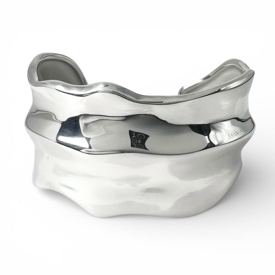 Vintage Tiffany & Co Leaf Wave Sterling Silver 925 Wide Cuff Bangle Bracelet Box: Vintage Tiffany & Co Leaf Wave Sterling Silver 925 Wide Cuff Bangle Bracelet Box Item Specifics: Shape: Leaf Occasion: Anniversary Birthday Christmas Engagement Graduation Mother"s Day Valentine"s Day