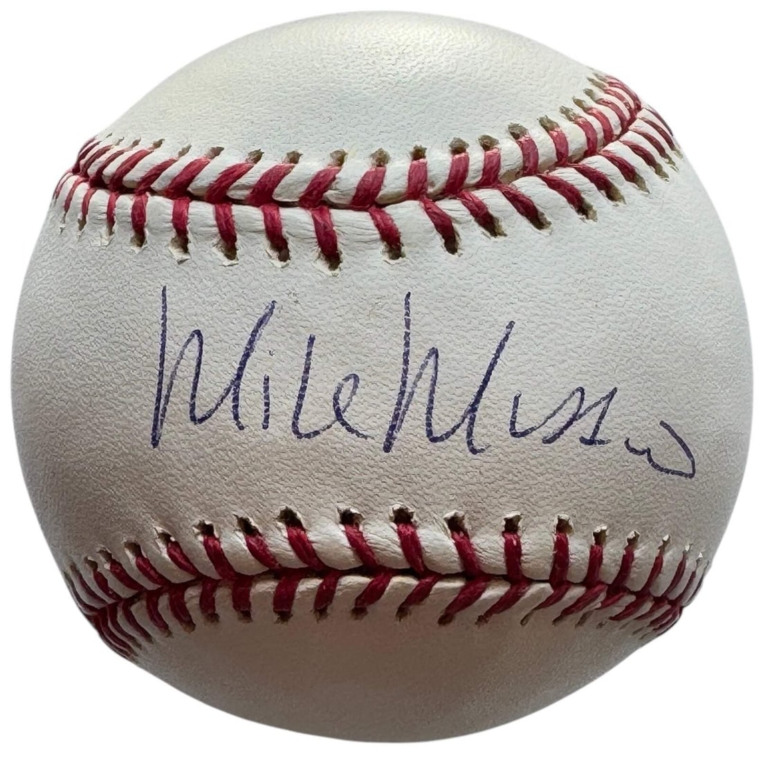 Mike Mussina Autographed Official Major League Baseball: Mike Mussina Autographed Official Major League Baseball Signed in blue ink across the sweet spot, Mike Mussina's official Major League Baseball bears his signature as a testament to his storied career