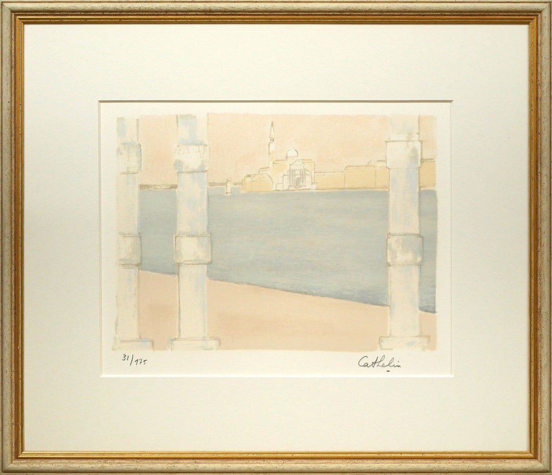 Bernard Catlin overlooking island of Saint Giorgio Lithograph Art (1 of 8)