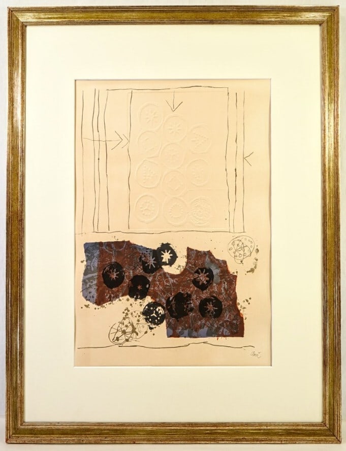 Antoni Clav 1970 Signed Lithograph with Embossing "TROBADORS VII" Ltd Ed 50 (1 of 10)