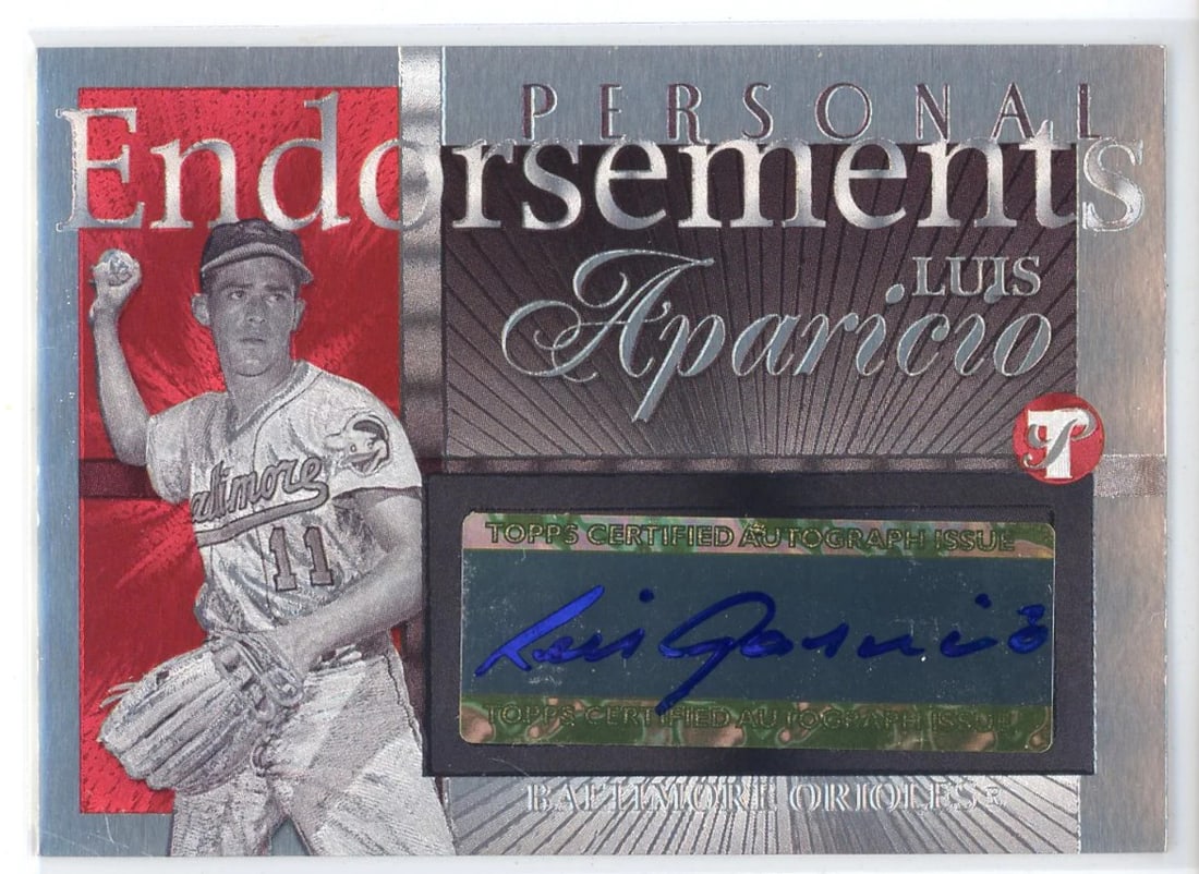 Luis Aparicio Autographed 2005 Topps Pristine Personal Endorsements Card #PEA-LA (1 of 2)