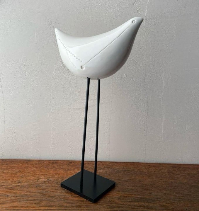 Bitossi Bird Sculpture White Aldo Londi Shore Bird 10in Vintage MCM 1970s (1 of 20)