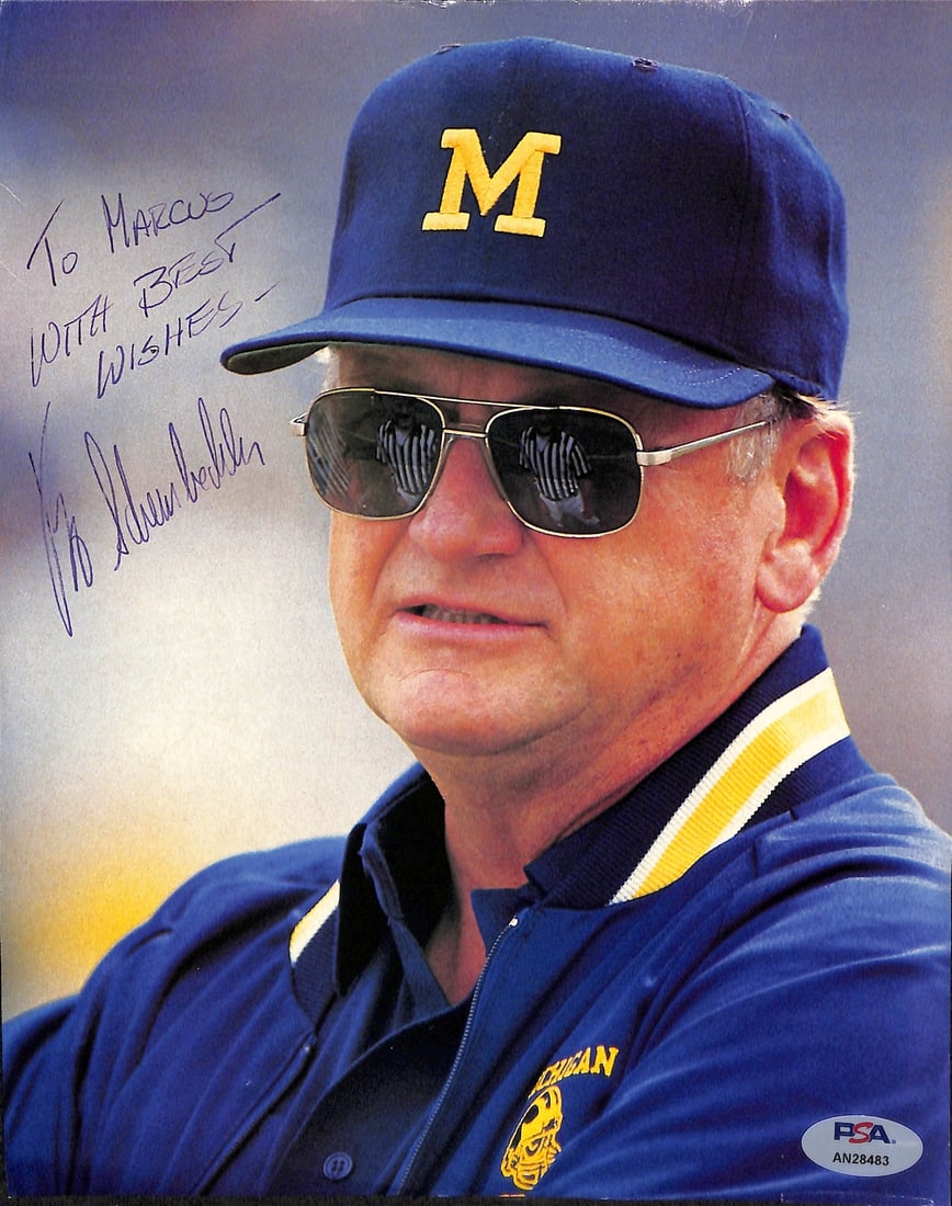 Bo Schembelcher CFB HOF Signed/ Inscr 8x10 Magazine Photo Michigan PSA/ DNA 185114 (1 of 2)