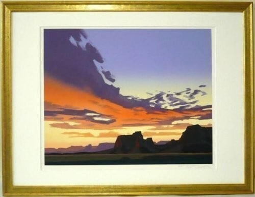 Ed Mell Red Rock Valley Signed Lithograph Southwestern Desert Framed (1 of 2)