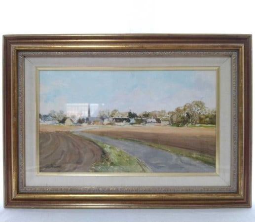 Claude Jounet Original Oil Painting French Village Landscape Beauce Signed (1 of 10)