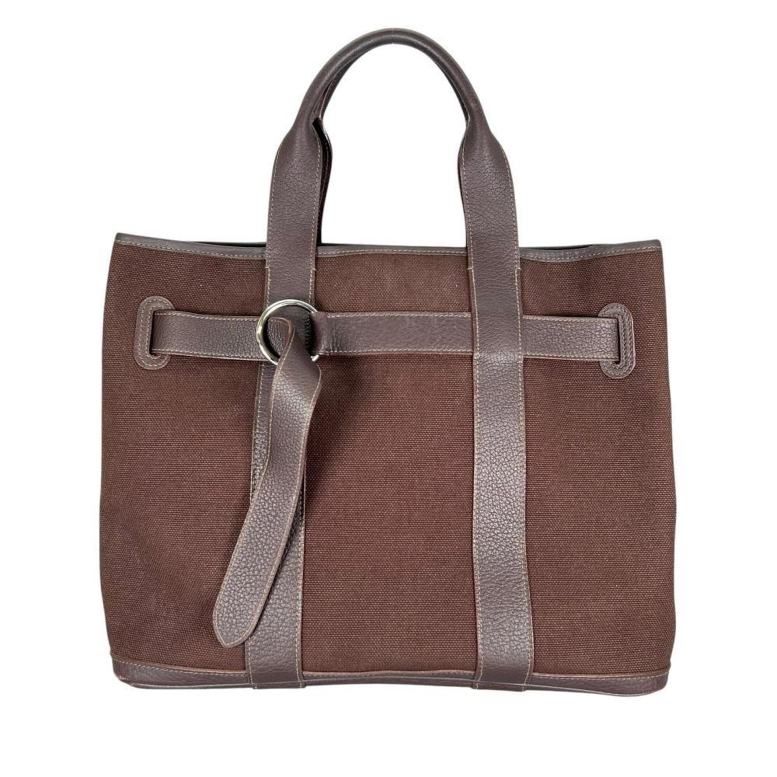 Canvas Leather Bag Tote Hermes: Canvas Leather Bag Tote Hermes Canvas Leather Bag Tote Hermes - A stylish and functional tote bag made from high-quality canvas and leather, featuring a classic brown color. Measuring 30cm x 36cm x
