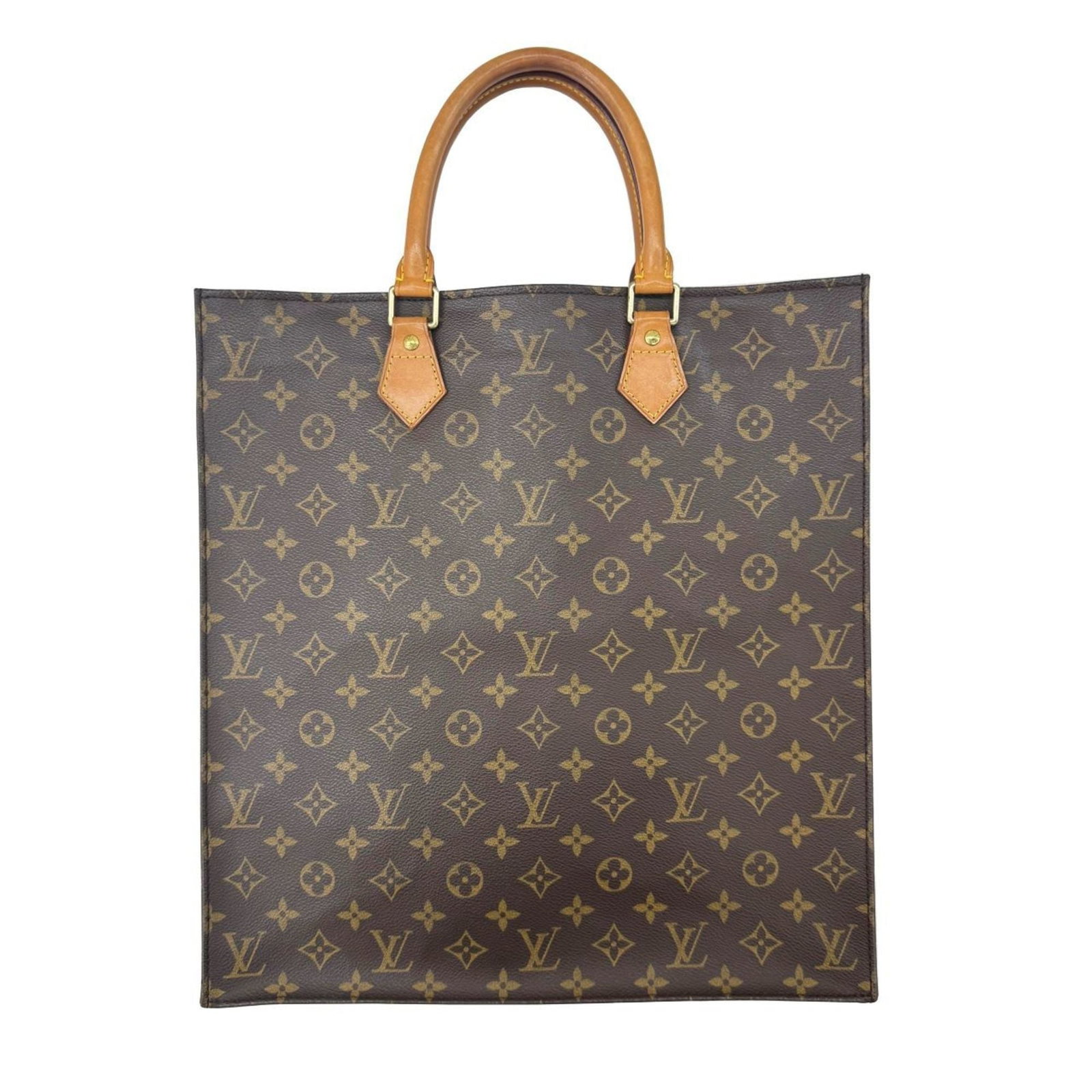 Vuitton Louis Tote Monogram Handbag: Vuitton Louis Tote Monogram Handbag The Louis Vuitton Monogram Handbag boasts its iconic monogram pattern in rich brown, adding a touch of timeless elegance to any outfit. Measuring 38cm x 36cm x 9cm,