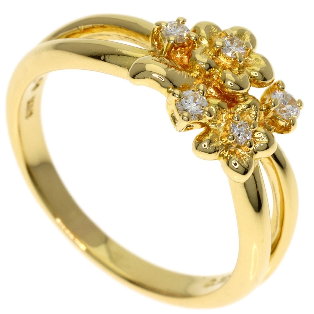K18 Yellow Gold Diamond Ring Tasaki: K18 Yellow Gold Diamond Ring Tasaki K18 Yellow Gold Diamond Ring Tasaki boasts a striking gold metal design, featuring a D color diamond with a total carat weight of 0.12ct. The ring's purity is confi