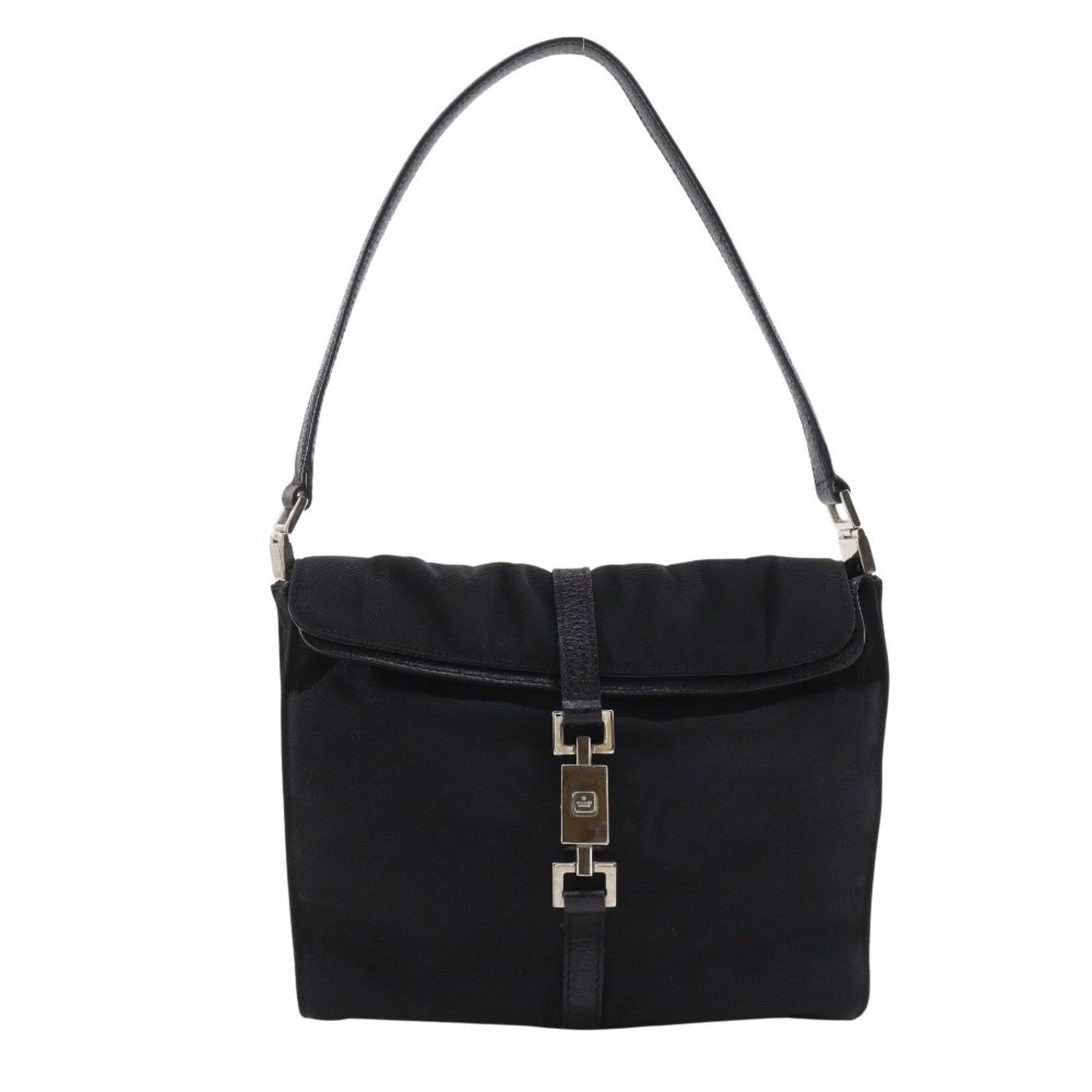 Canvas nylon bag shoulder Gucci: Canvas nylon bag shoulder Gucci Black canvas nylon shoulder bag from Gucci, featuring a sleek and modern design with a size of 19cm x 22cm x 8cm. The bag's simple yet stylish shape makes it a versatil