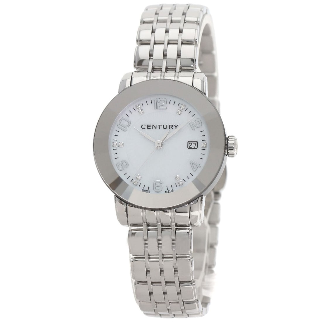 Elegance Stainless Steel Century Watches: Elegance Stainless Steel Century Watches The Elegance Stainless Steel Century Watches boast a sleek, silver design with a white dial and a durable stainless steel case. With its quartz movement and wa