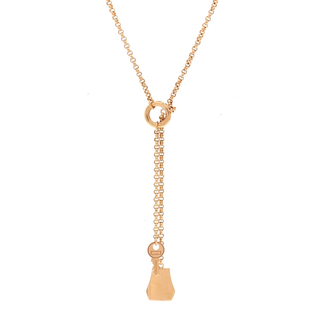 Small Hermes Kelly Clochette Pendant Necklace 18K Rose Gold (1 of 3)