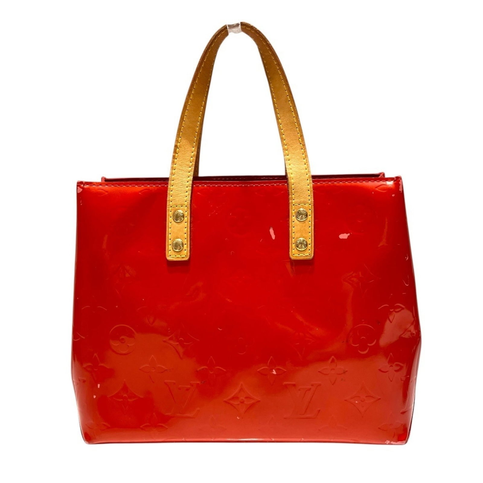 Handbag Vernis by Louis Vuitton: Handbag Vernis by Louis Vuitton The Louis Vuitton Handbag Vernis boasts sleek, monochromatic design with the iconic Galle and Rouge colors. Made from Vernis material, its compact size makes it a styli