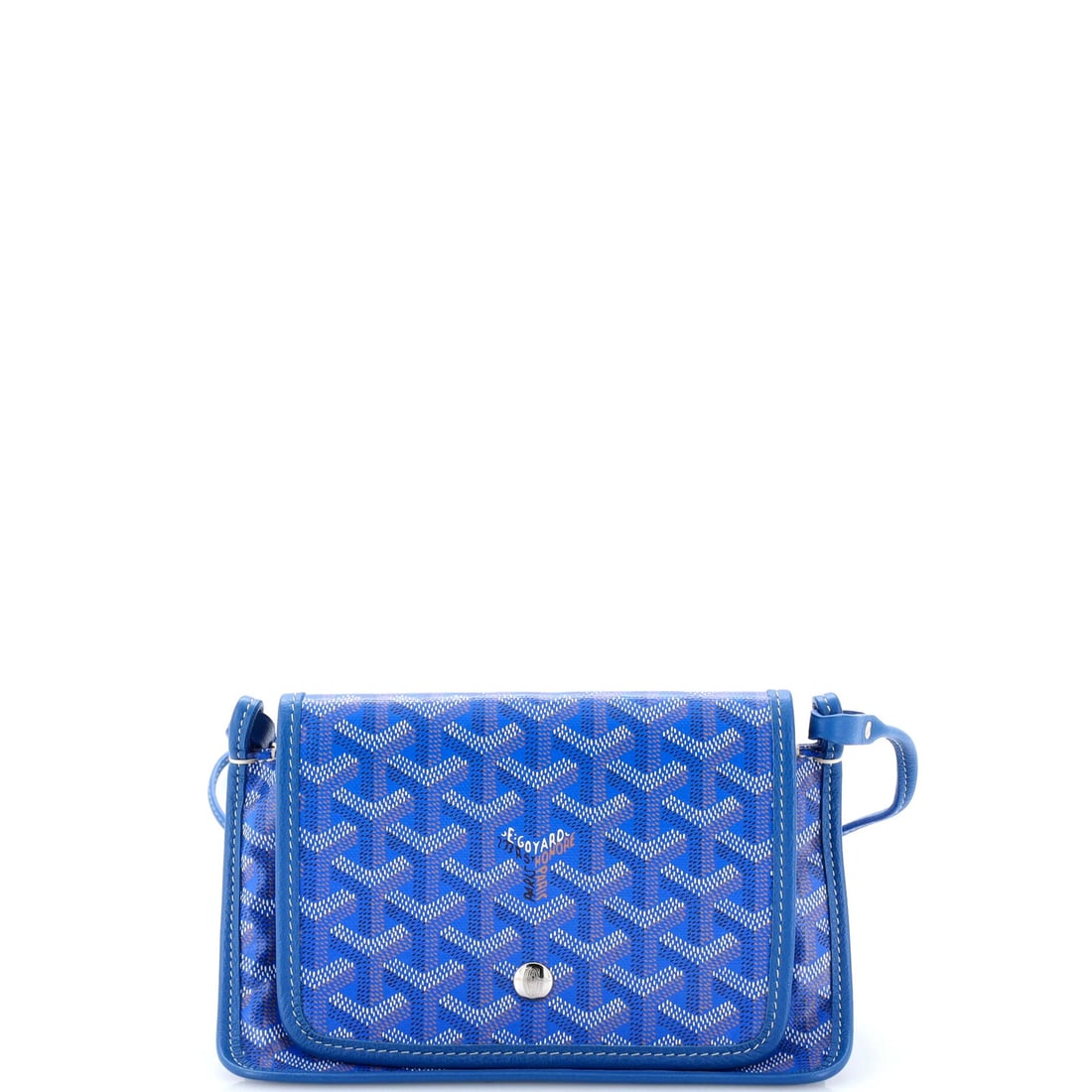Coated canvas clutch wallet goyard plumet: Coated canvas clutch wallet goyard plumet Blue Goyard Plumet Clutch Wallet with Coated Canvas Exterior, featuring a cross body design and silver hardware. This stylish wallet boasts a neutral interior