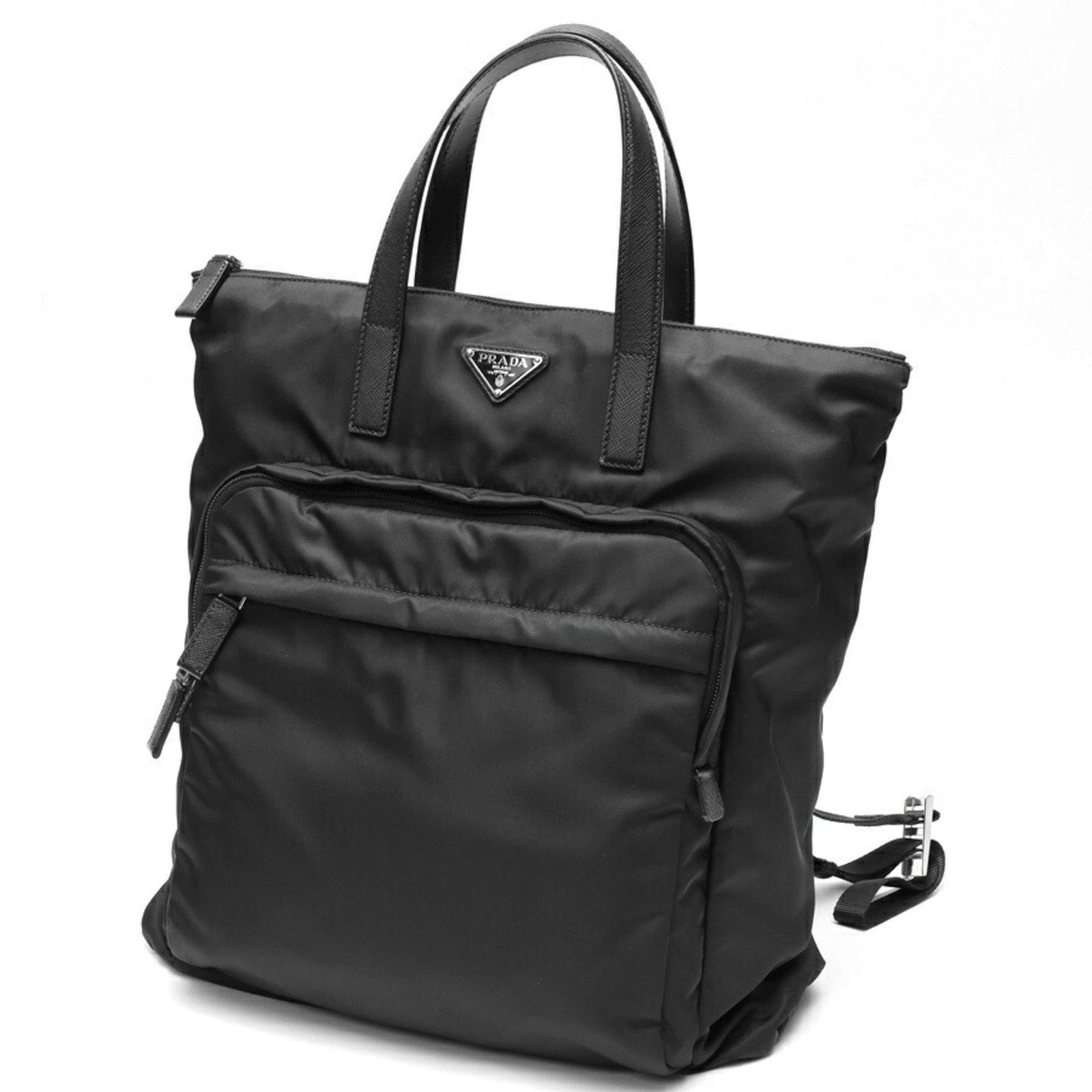 Nylon Tote Bag Prada: Nylon Tote Bag Prada Prada Country of Origin: Italy, Brand: Prada, Material: Nylon, Color: Black. This black nylon tote bag from Prada measures 42cm x 38cm x 10cm and features a sleek design. Made wit