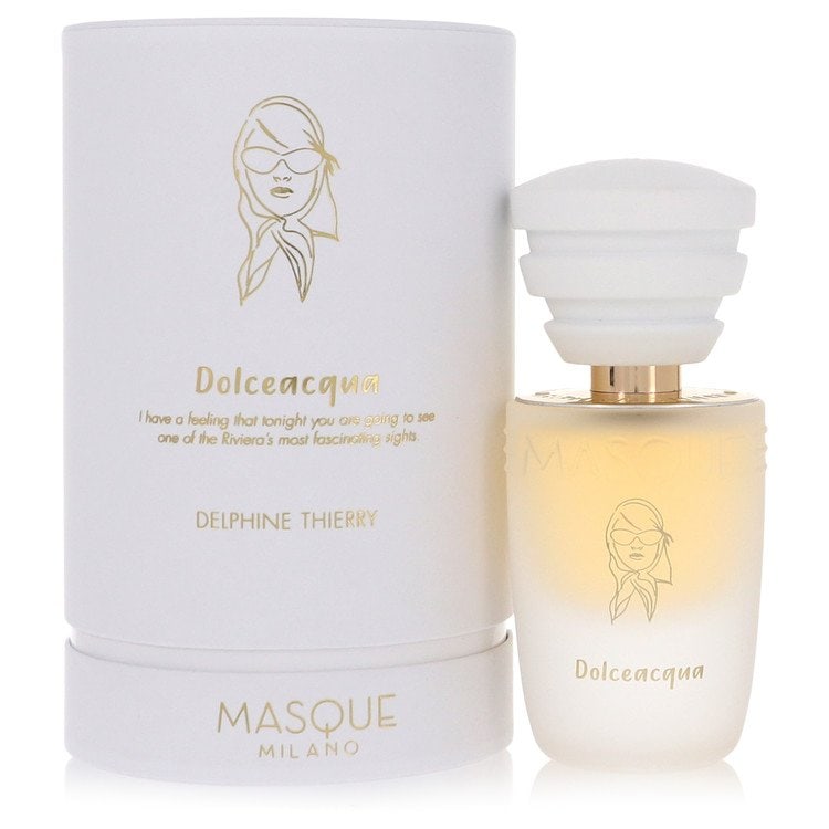 Masque Milano Dolceacqua by Masque Milano Eau De Parfum Spray 1.18 oz: Masque Milano Dolceacqua by Masque Milano Eau De Parfum Spray 1.18 oz Masque Milano Dolceacqua Eau De Parfum Spray is a women's perfume available in a 1.18 oz size. This fragrance features the brand M