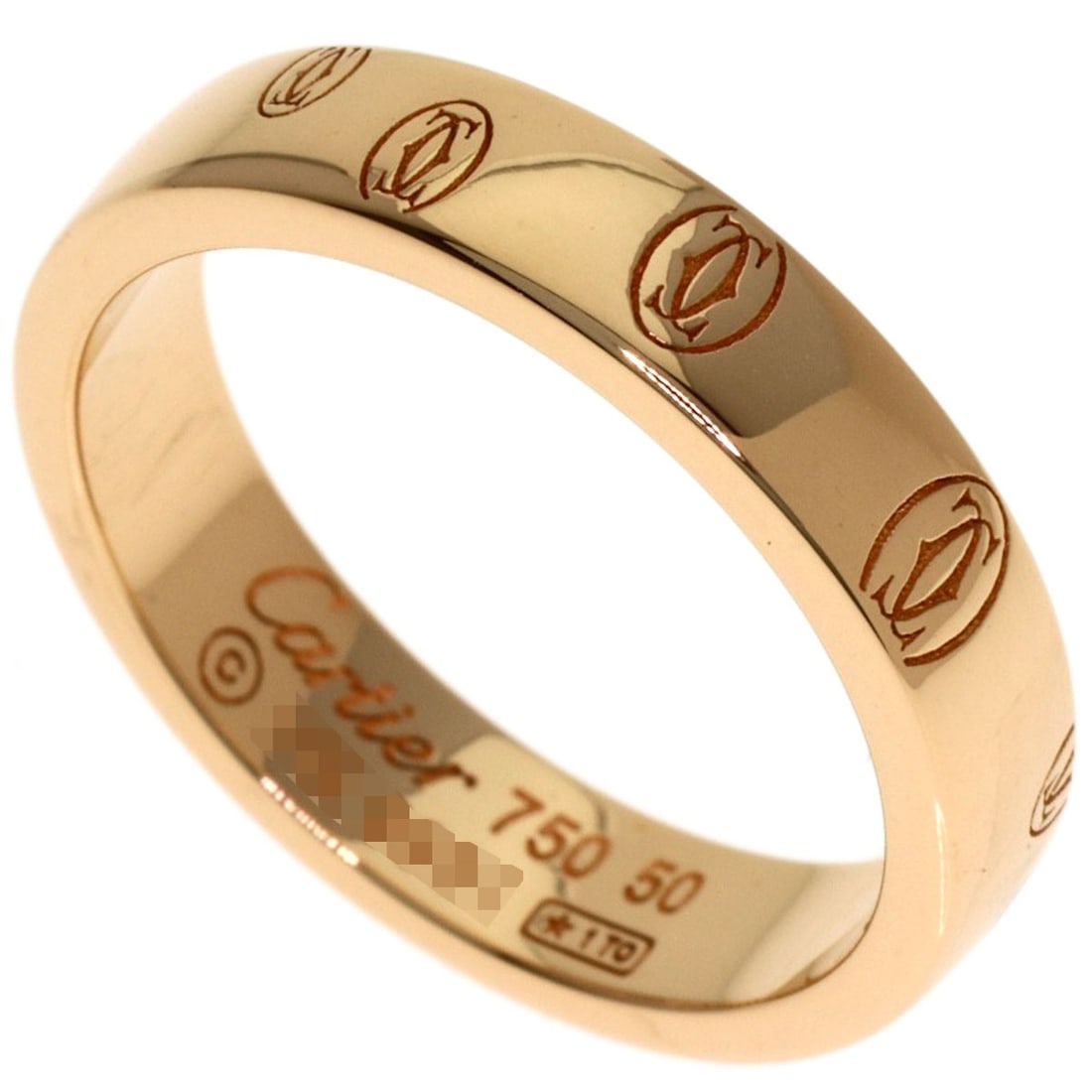 Happy Birthday Pink Gold Cartier Ring K18 #50: Happy Birthday Pink Gold Cartier Ring K18 #50 K18 pink gold Cartier ring in excellent condition, featuring the iconic brand style with no main stone. This beautiful piece showcases the luxurious feel