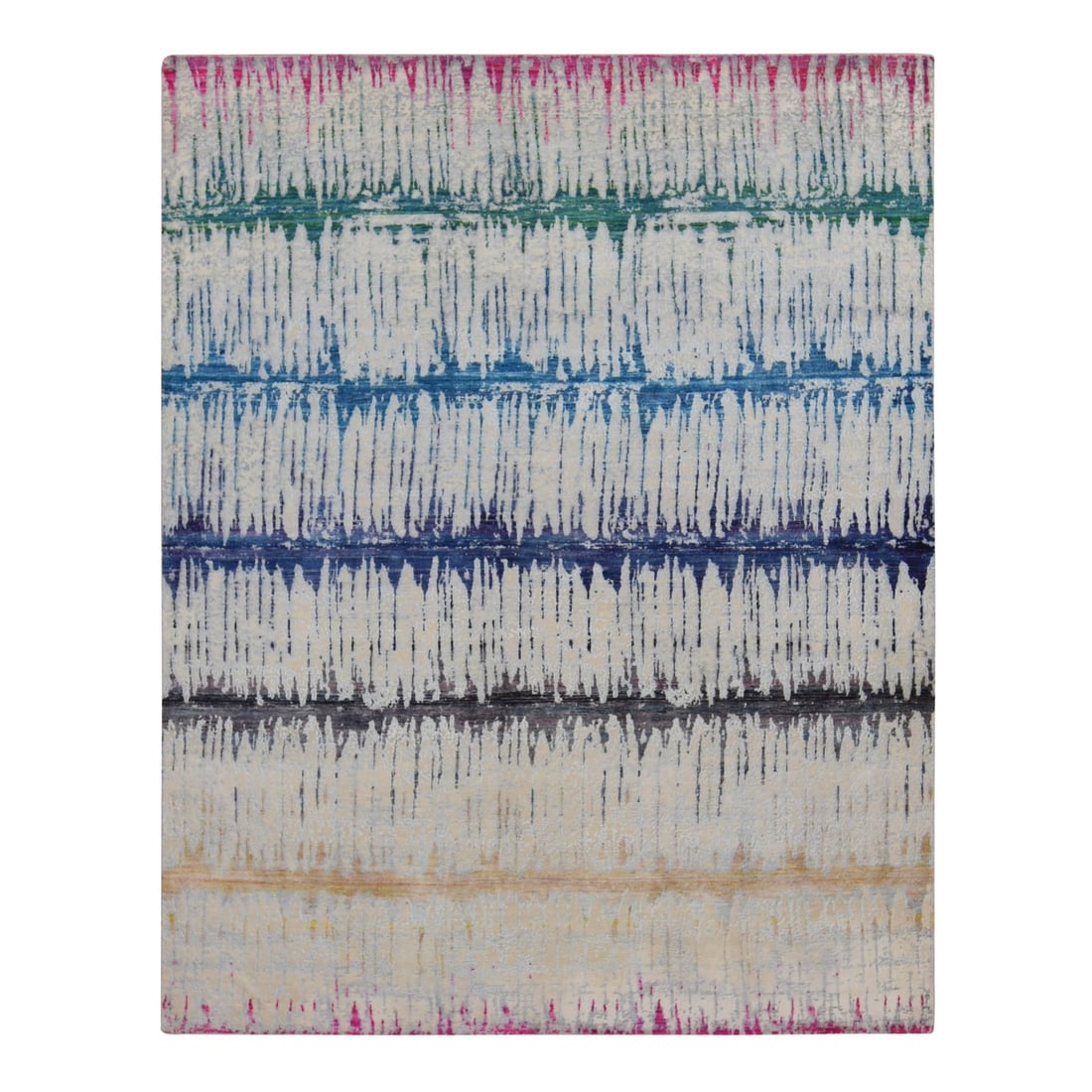8'x10'3" Beige The Cardiac Sari Silk with Wool Hand Knotted Rug: 8'x10'3" Beige The Cardiac Sari Silk with Wool Hand Knotted Rug The Cardiac Sari Silk with Wool Hand Knotted Rug boasts an impressive 8'0" x 10'3" rectangular field, showcasing a stunning beige color.