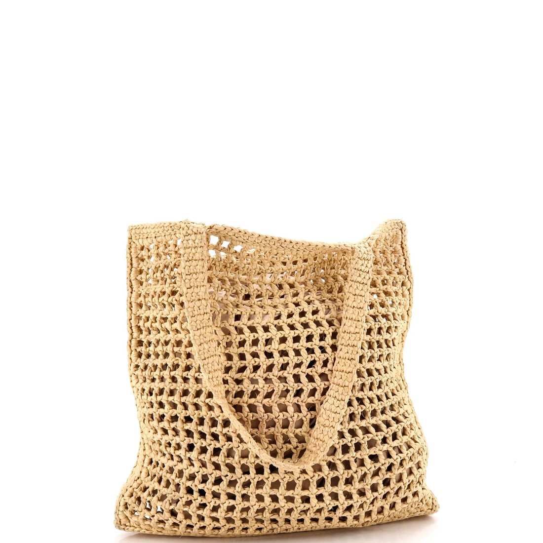 Open Raffia Tote Logo Triangle Prada - 3