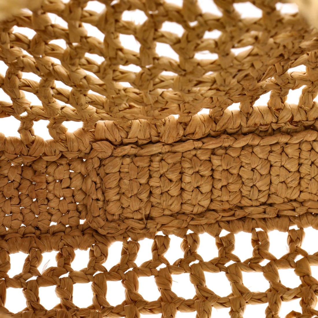 Open Raffia Tote Logo Triangle Prada - 5