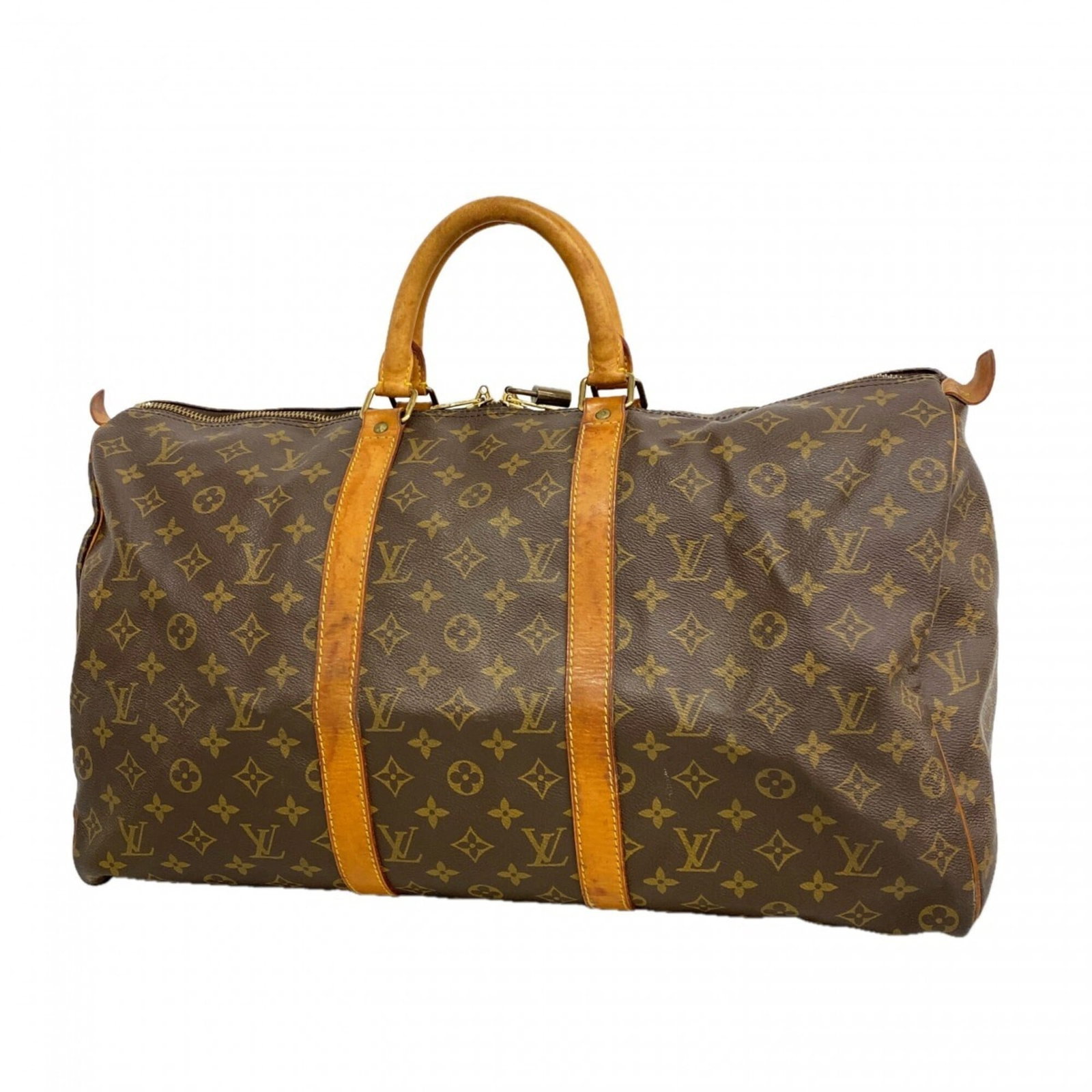 Boston Bag by Louis Vuitton: Boston Bag by Louis Vuitton Brown Louis Vuitton Boston bag with classic design and signature monogram pattern. Measuring 28.5cm x 51cm x 22cm, it features a timeless style that suits both men and wome