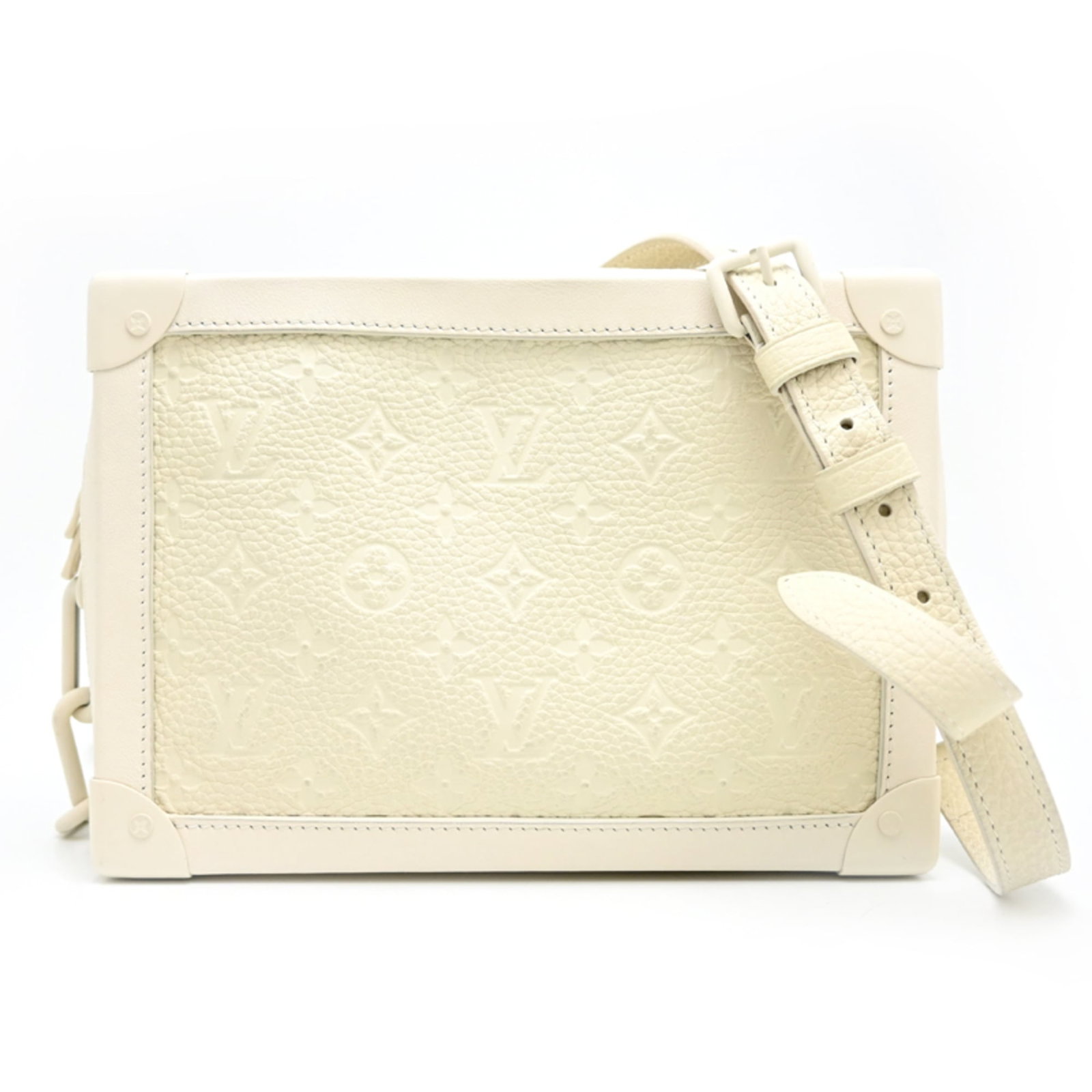 Louis Vuitton Shoulder Bag Leather: Louis Vuitton Shoulder Bag Leather Taurillon leather shoulder bag from Louis Vuitton, featuring white color and dimensions of 17.5cm x 24.5cm x 9.5cm. Made from high-quality leather material, this ico