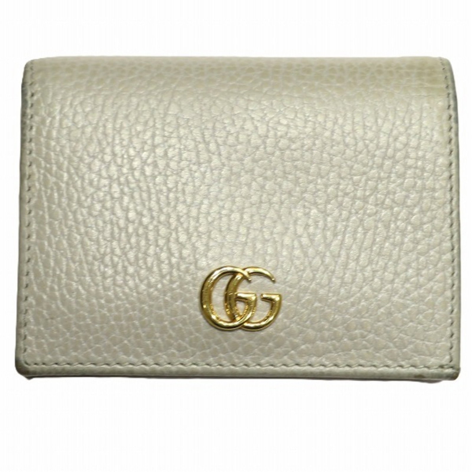 Gucci bi fold leather wallet: Gucci bi fold leather wallet Gucci bi-fold leather wallet features a light gray and salmon pink color combination, showcasing the brand's signature style. Made from high-quality leather, this wallet m