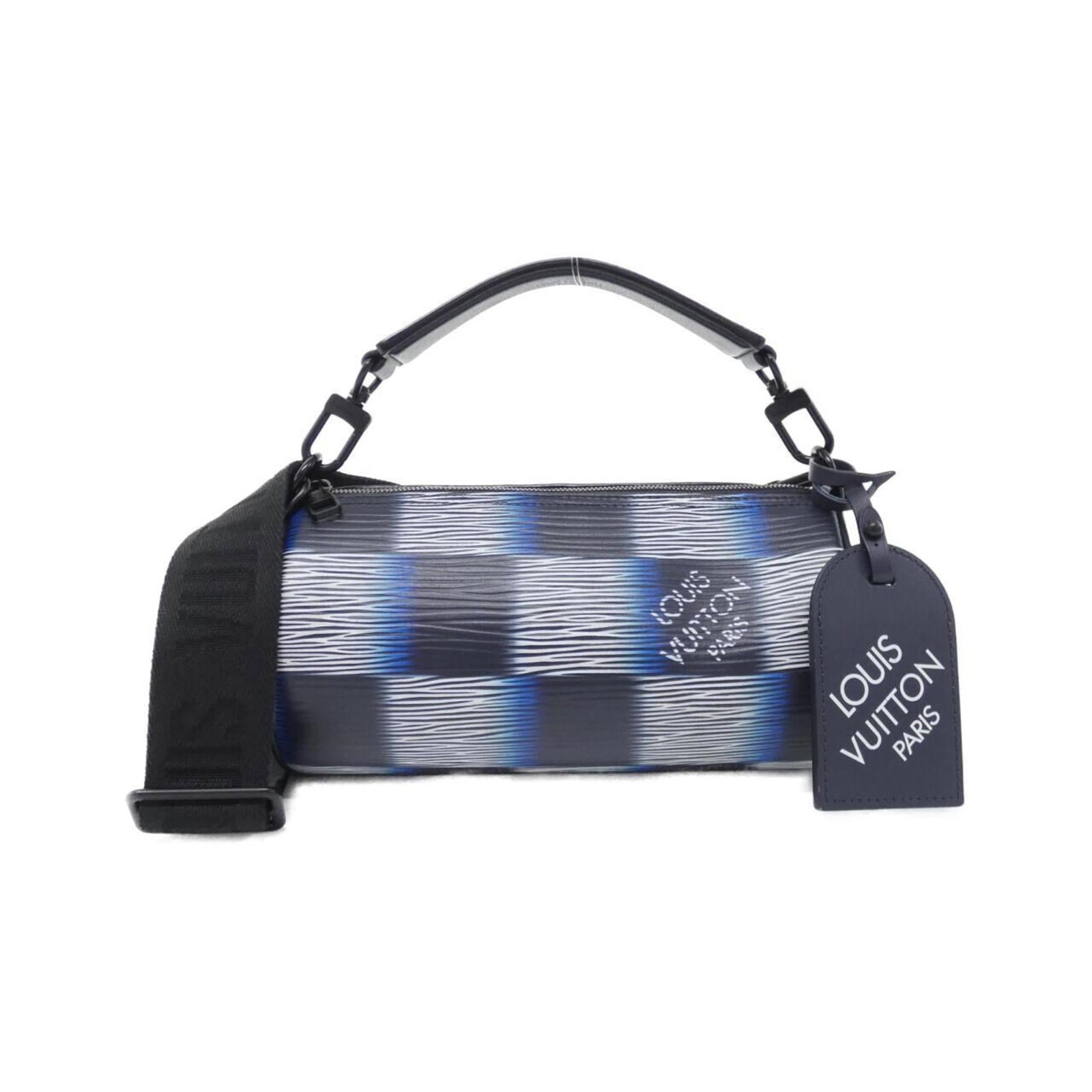 Louis Vuitton Shoulder Bag Leather: Louis Vuitton Shoulder Bag Leather Calf leather shoulder bag with a sleek design, featuring a name tag and adjustable shoulder strap. Measuring 14cm x 26cm x 14cm, this stylish accessory is made from