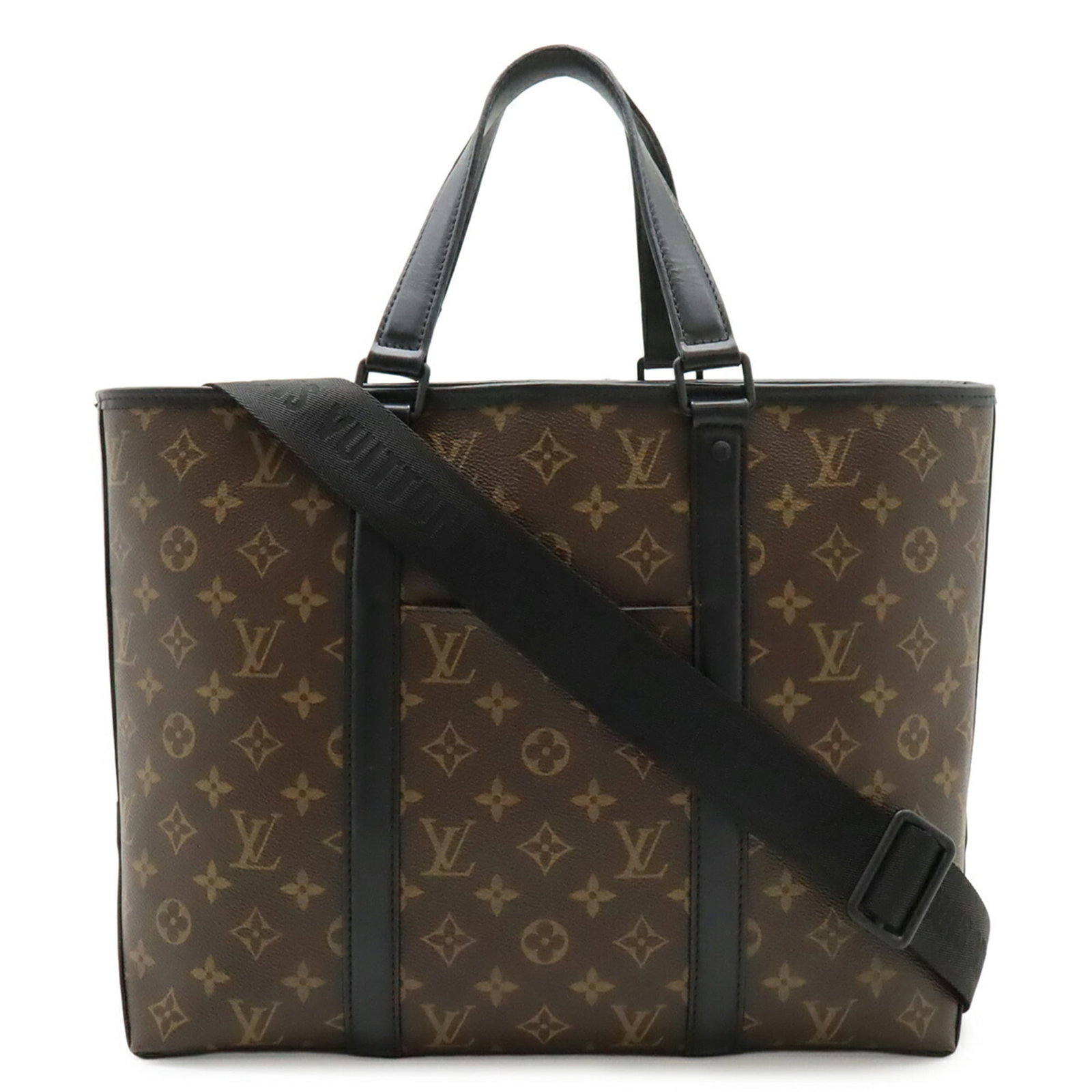 Louis Vuitton Pouch Shoulder Bag Tote Bag Monogram Leather: Louis Vuitton Pouch Shoulder Bag Tote Bag Monogram Leather Monogram Macassar leather adds a touch of luxury to this Louis Vuitton pouch shoulder bag tote, featuring the iconic monogram pattern. The RF