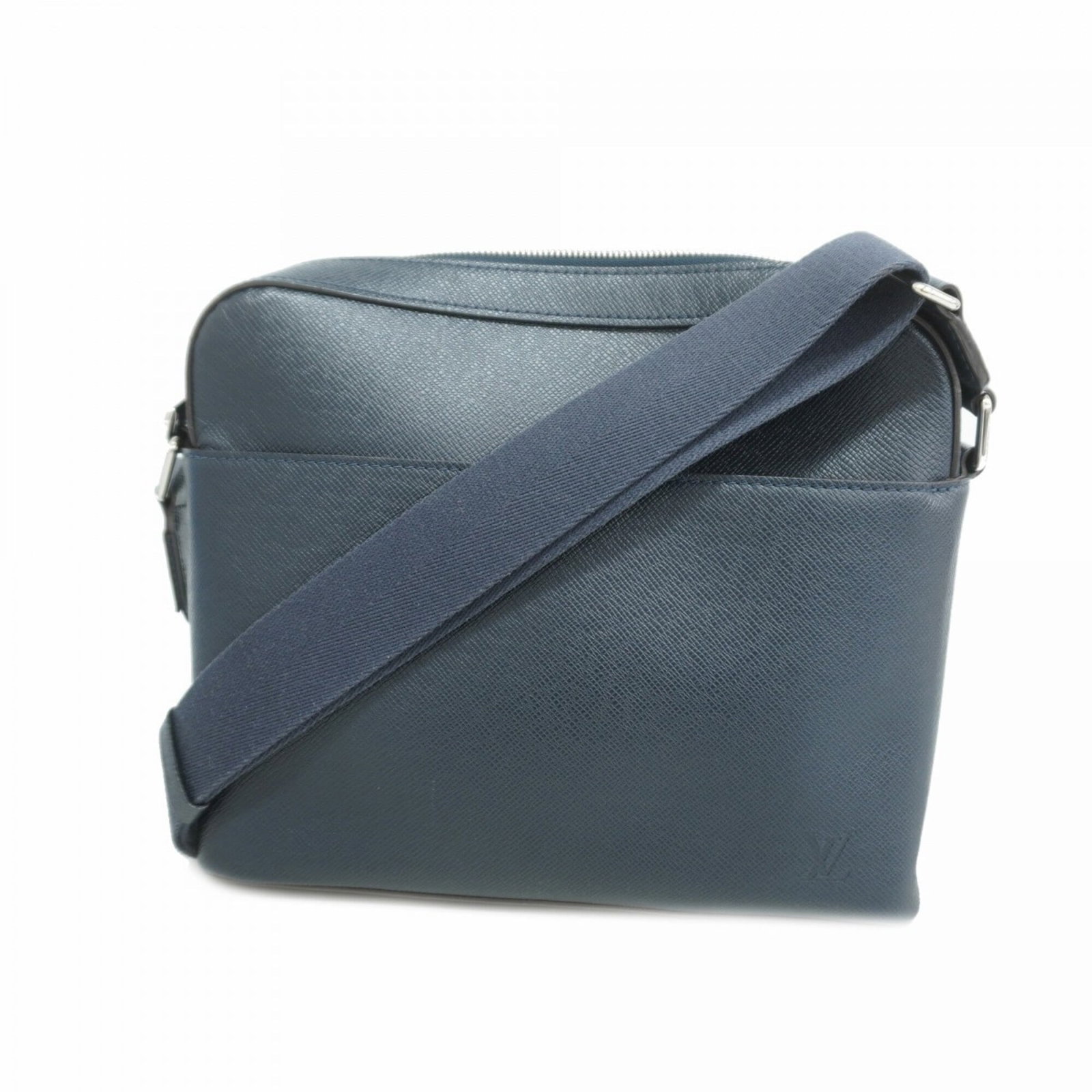 Shoulder Bag By Louis Vuitton: Shoulder Bag By Louis Vuitton Navy blue Louis Vuitton shoulder bag with classic design and signature monogram pattern, measuring 24.5cm x 28cm x 7cm. This stylish bag features a timeless silhouette th