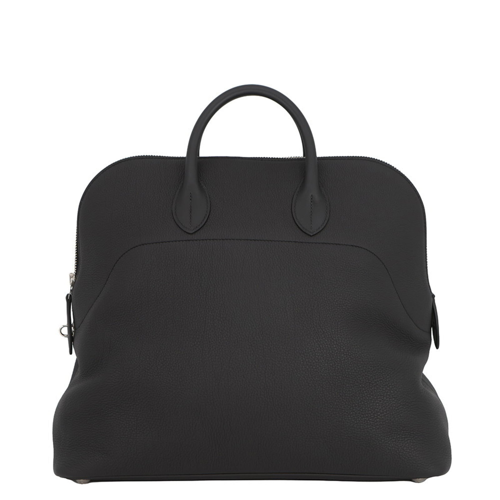 Hermes Handbag Togo Leather: Hermes Handbag Togo Leather Togo leather craftsmanship shines in this sleek black Hermes handbag, featuring a timeless design and premium material. Measuring 33.5cm x 39cm x 18.5cm, it boasts a sophis