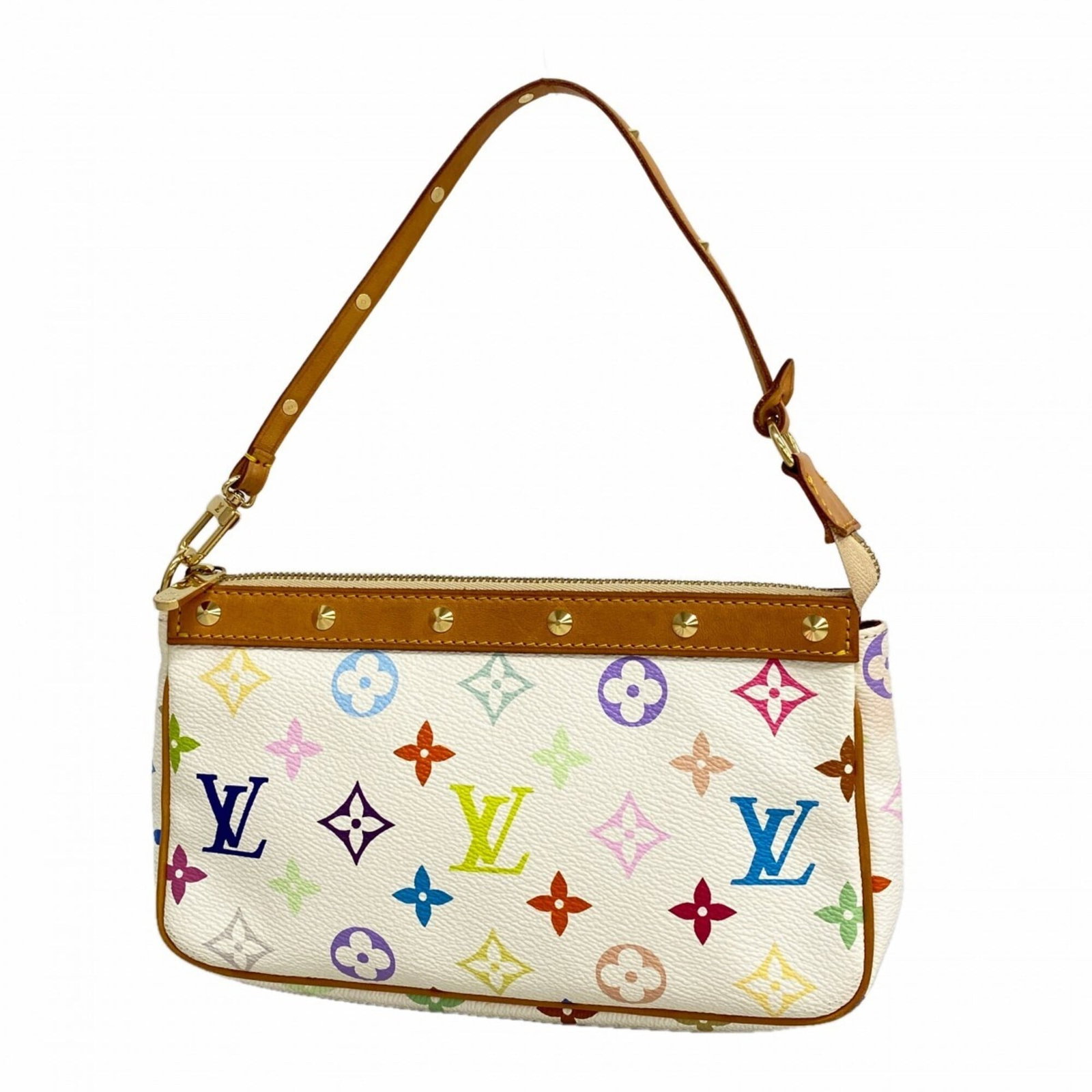 Louis Vuitton Pouch: Louis Vuitton Pouch Blanc Louis Vuitton Pouch, measuring 12.5cm x 21cm x 4.5cm, features a classic design with clean lines and a sturdy build. The signature M92649 monogram pattern adds a touch of sop