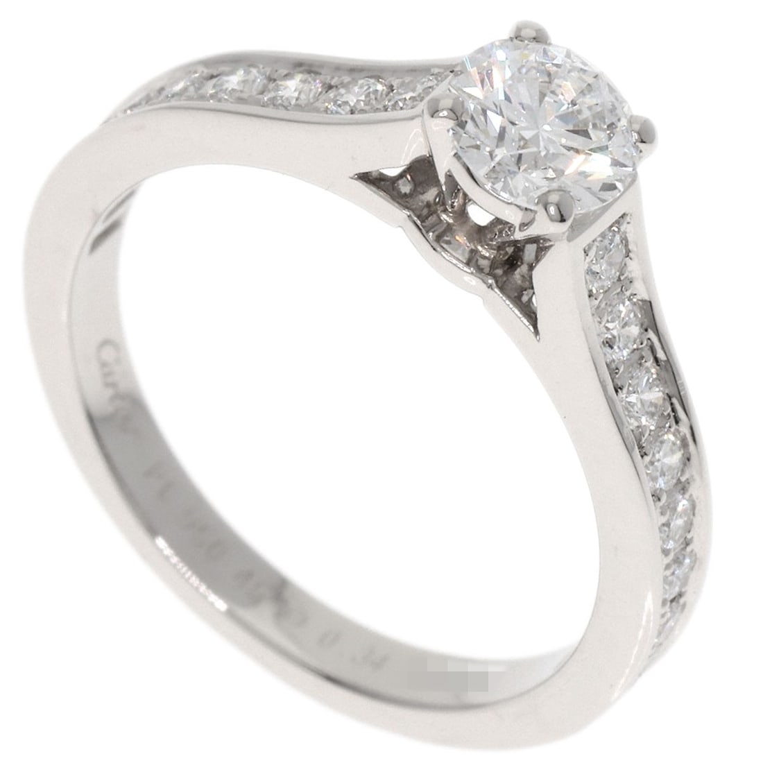 Cartier 1895 Solitaire Diamond E-Vs1-Ex #45 Ring Platinum Pt950: Cartier 1895 Solitaire Diamond E-Vs1-Ex #45 Ring Platinum Pt950 Cartier's iconic Solitaire Diamond ring, crafted from platinum (Pt950), boasts a stunning D color diamond weighing 0.34ct. The elegant d