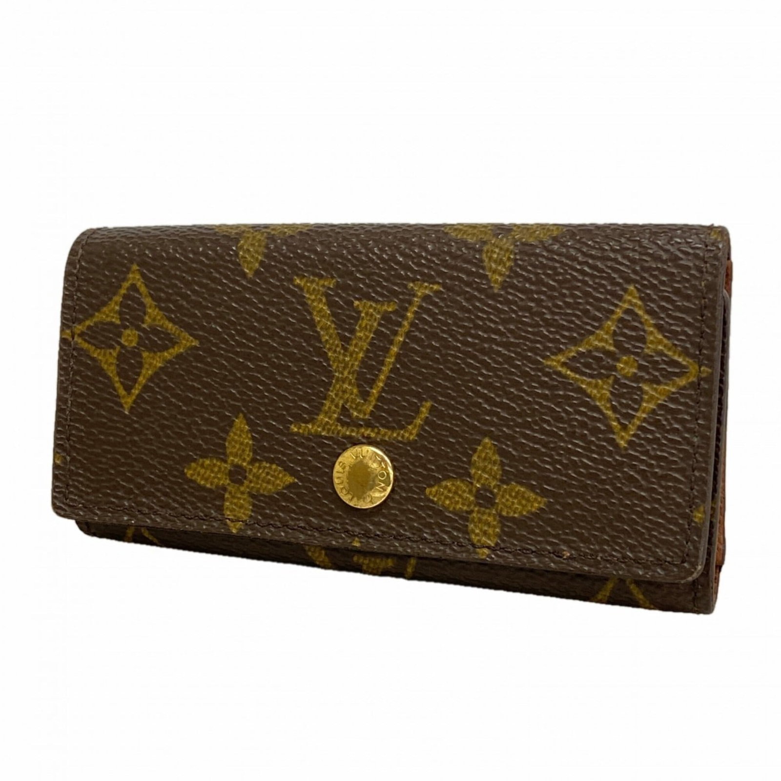 Louis Vuitton Keycase: Louis Vuitton Keycase Brown Louis Vuitton Keycase, measuring 6cm x 10.5cm x 1.5cm, features a classic design with a signature from the artist. This compact keycase is made of high-quality materials an