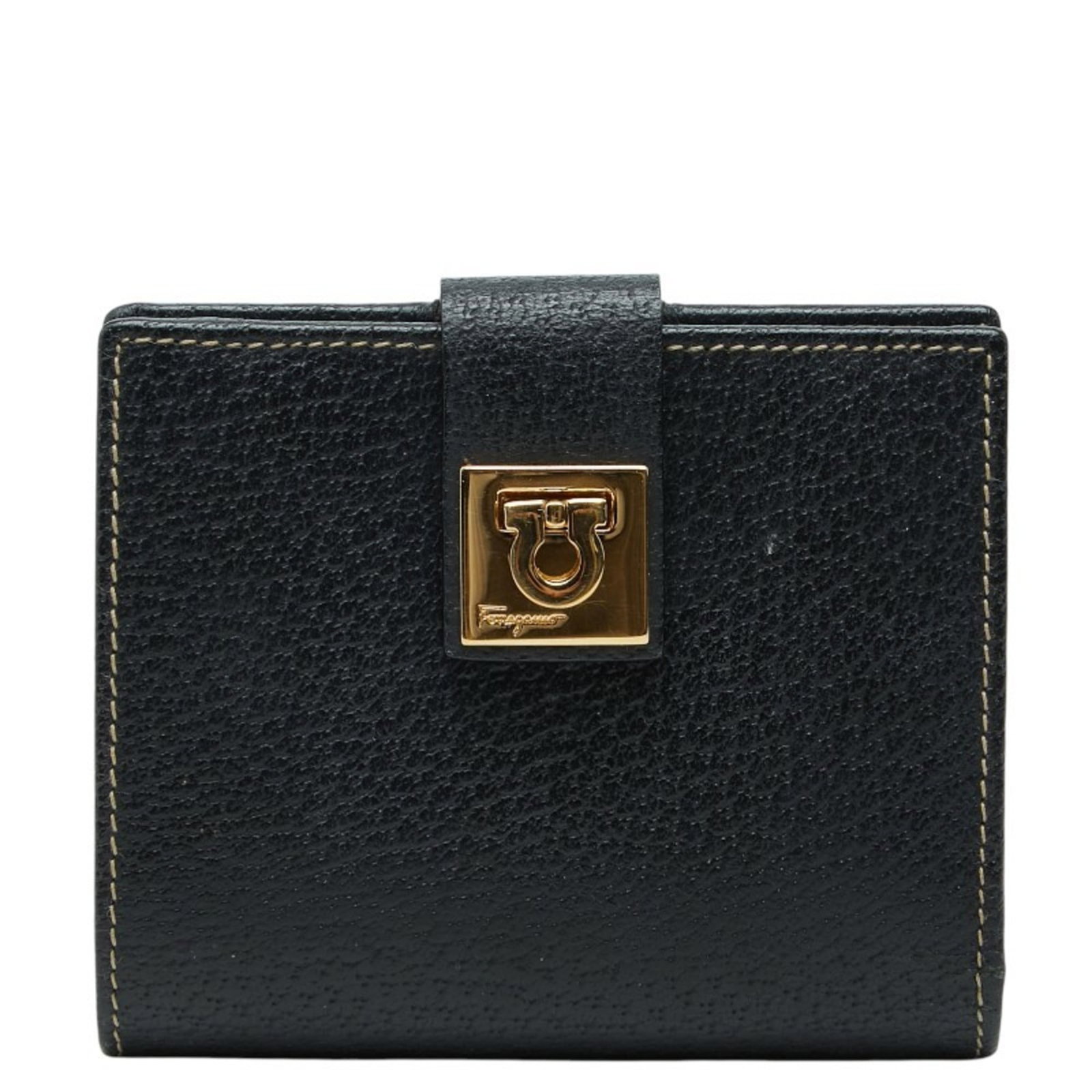 Salvatore Ferragamo Wallet (Bi-Fold) Leather: Salvatore Ferragamo Wallet (Bi-Fold) Leather The Salvatore Ferragamo bi-fold leather wallet features sleek black leather and precise dimensions, making it a stylish accessory for everyday use. With it