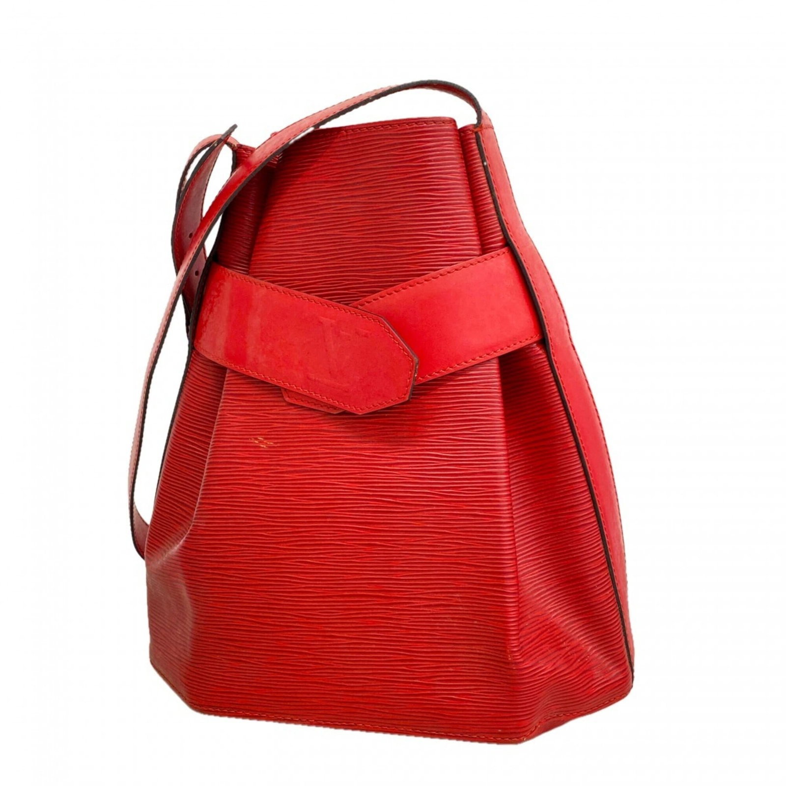 Shoulder Bag By Louis Vuitton: Shoulder Bag By Louis Vuitton Castilian red, the iconic shade of Louis Vuitton's signature monogram pattern, adds a pop of color to this stylish shoulder bag. Measuring 28cm x 26cm x 14.5cm, it boasts