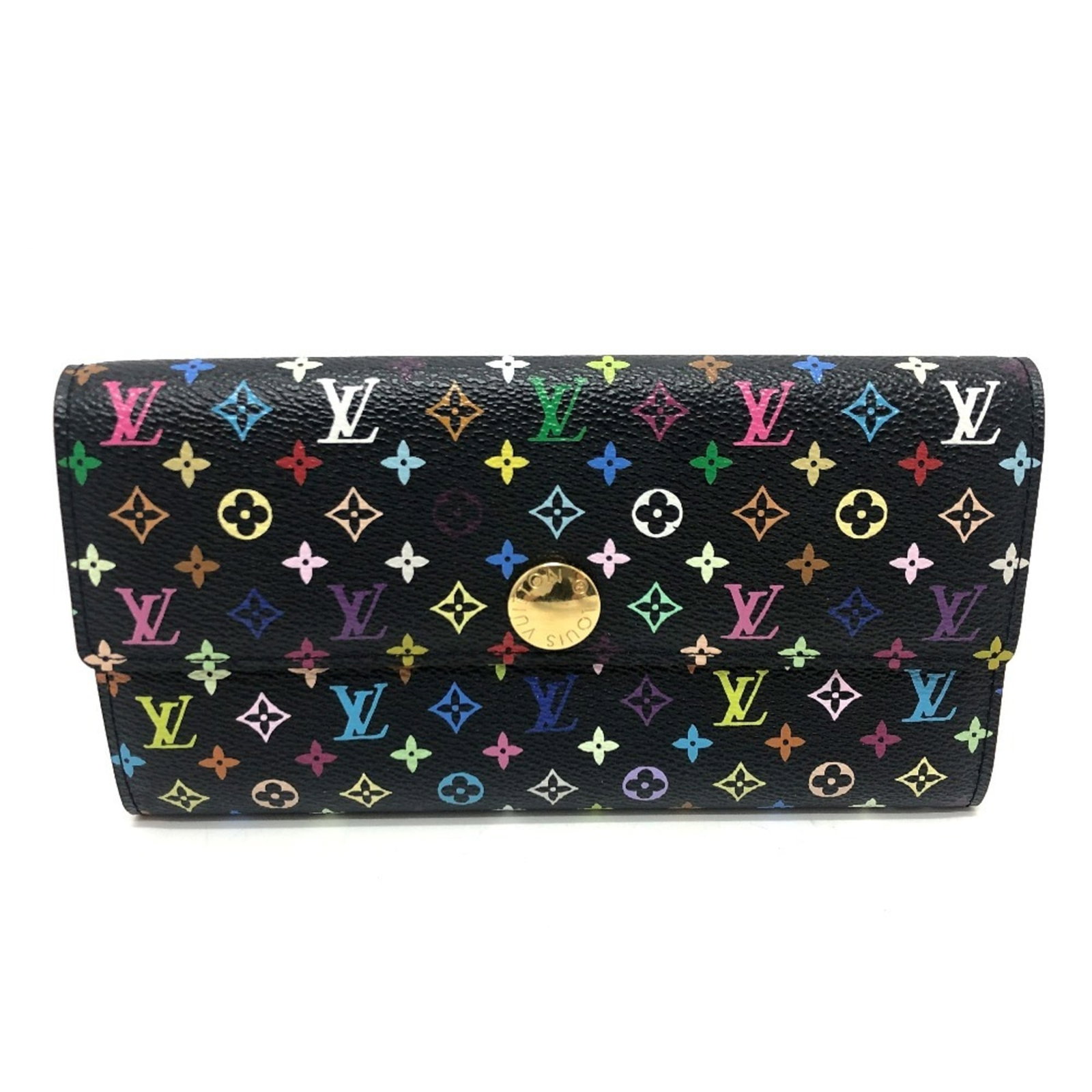 Louis Vuitton Long Wallet (Bi-Fold) Monogram Multicolore: Louis Vuitton Long Wallet (Bi-Fold) Monogram Multicolore Black Monogram Multicolore Louis Vuitton Long Wallet (Bi-Fold) with classic design and signature multicolor pattern. This bi-fold wallet measur
