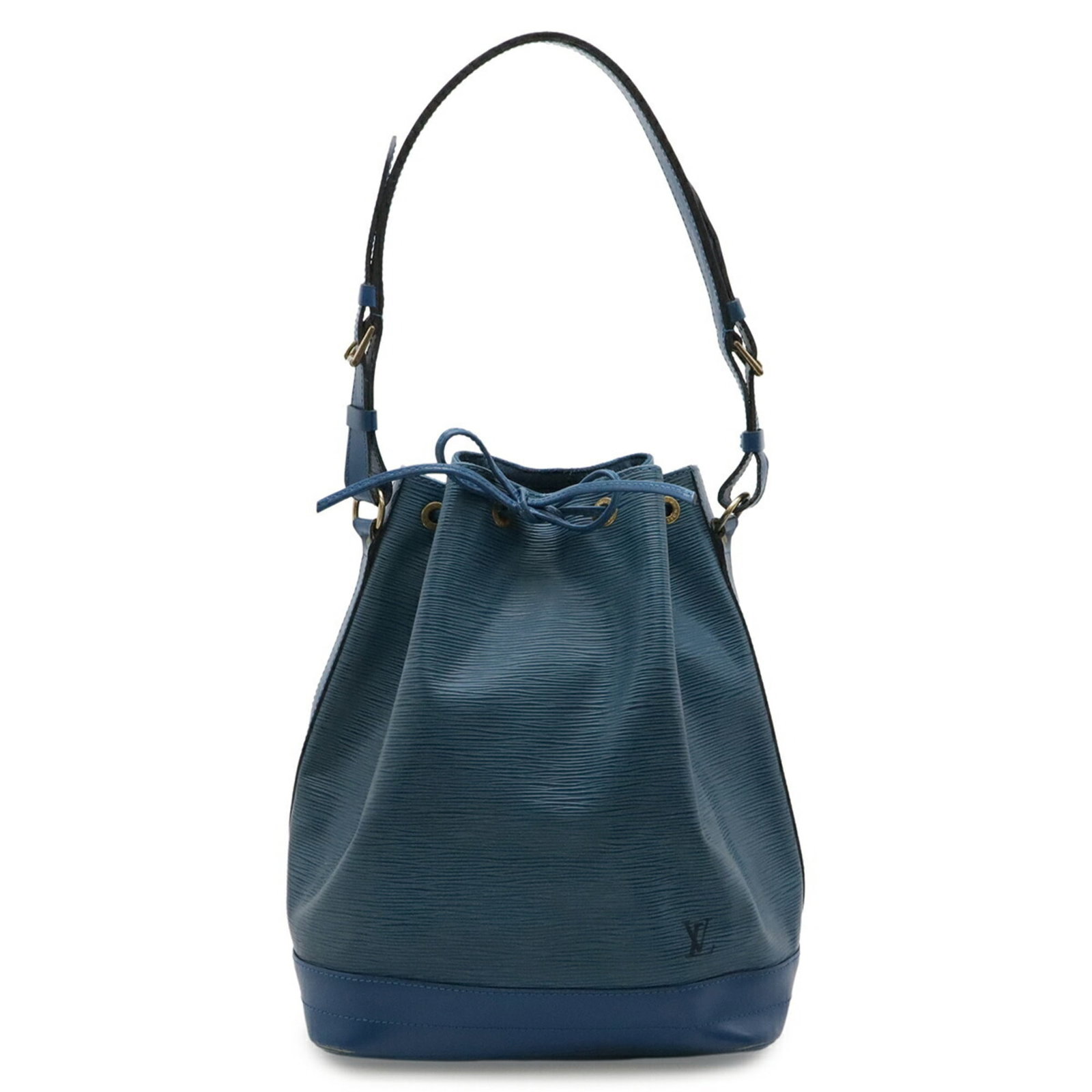 Louis Vuitton Shoulder Bag Epi Leather: Louis Vuitton Shoulder Bag Epi Leather Toledo blue Epi leather shoulder bag with classic design, measuring 33.5cm x 26.5cm x 19cm and weighing 760g. The bag features a sturdy strap length of 77cm,