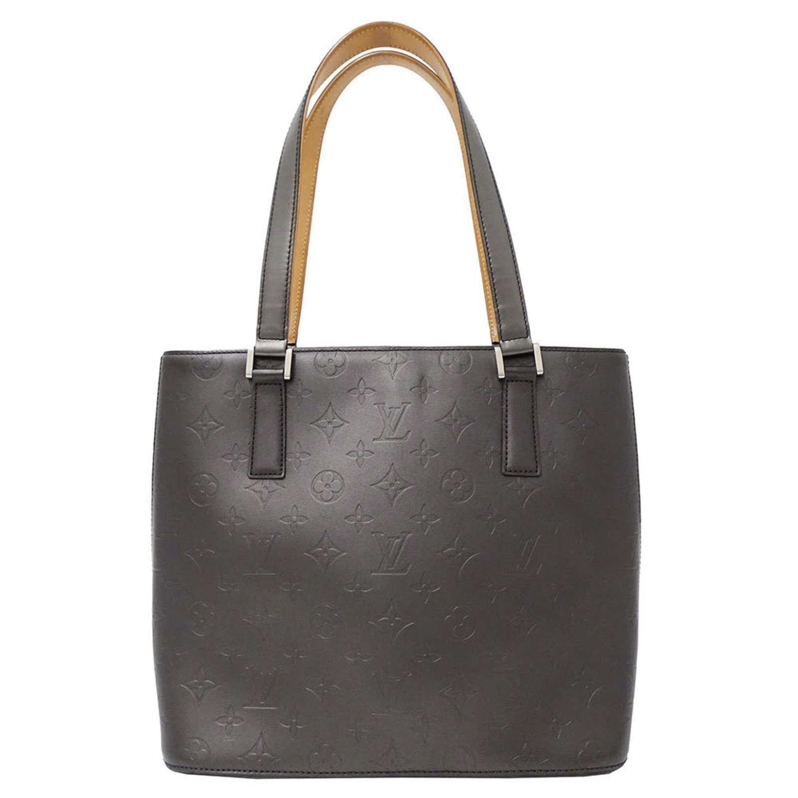 Louis Vuitton Tote Bag Monogram Mat: Louis Vuitton Tote Bag Monogram Mat Monogram Mat tote bag from Louis Vuitton, crafted with the iconic brand's signature style. Measuring 26cm x 29cm x 14cm, this Noir-colored bag features a distinctiv