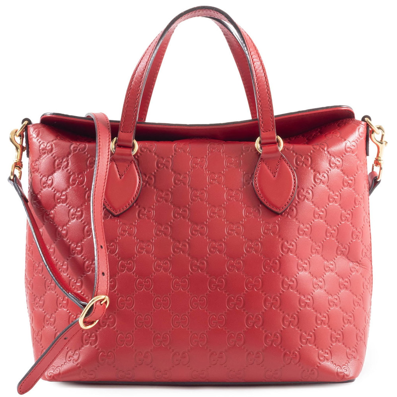 Gucci tote bag leather: Gucci tote bag leather Red Gucci leather tote bag with shoulder strap, measuring 29cm x 29cm x 13.5cm. This iconic Italian design features high-quality leather in a bold red color, perfectly balanced 