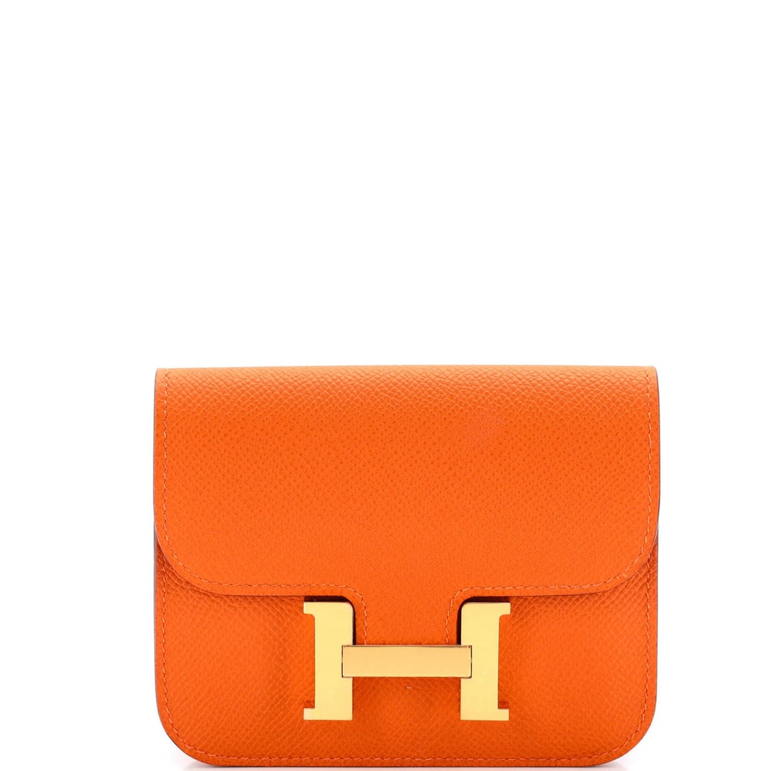 Slim Hermes Wallet Constance: Slim Hermes Wallet Constance The Epsom Constance Slim Wallet from Hermes features an eye-catching orange exterior made from high-quality leather, complemented by matching interior and gold hardware. T