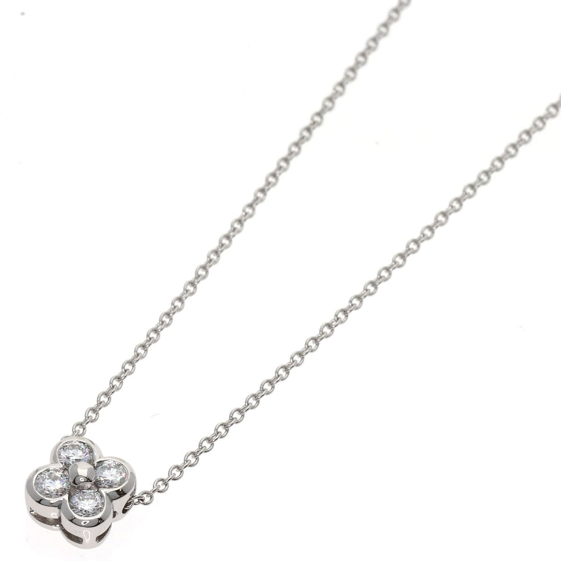 Bezel set 4P diamond necklace Platinum Pt950 by Tiffany&Co. (1 of 6)