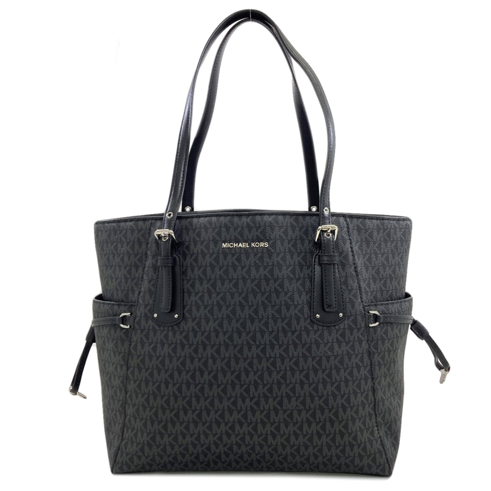 PVC Michael Kors Tote Bag: PVC Michael Kors Tote Bag Black PVC Michael Kors tote bag with dimensions 28cm x 38cm x 14cm. Made from PVC material, this structured tote features a sleek design and compact size. Perfect for carryin