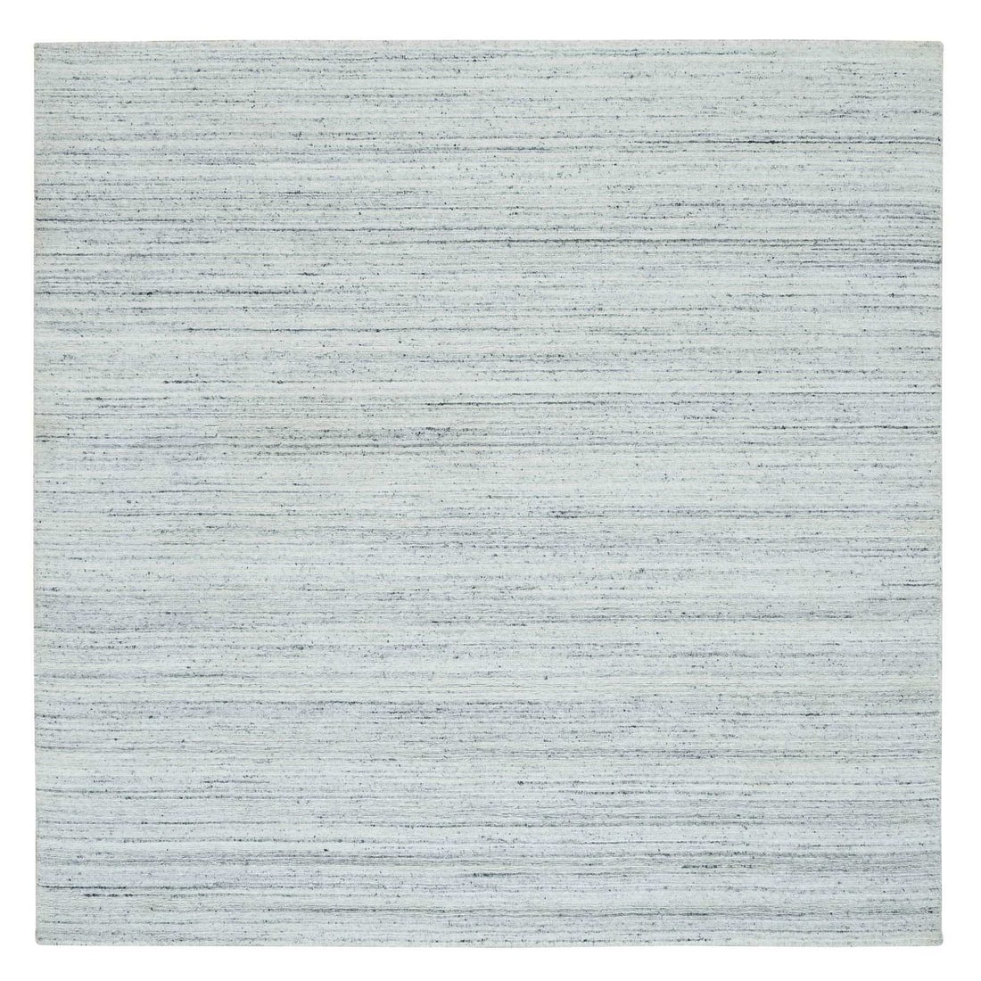 8'x8' Ash Gray Modern Striae Design Wool Hand Loomed Square Oriental Rug: 8'x8' Ash Gray Modern Striae Design Wool Hand Loomed Square Oriental Rug 8'x8' Ash Gray Modern Striae Design Wool Hand Loomed Square Oriental Rug features a unique ash gray color with subtle striation