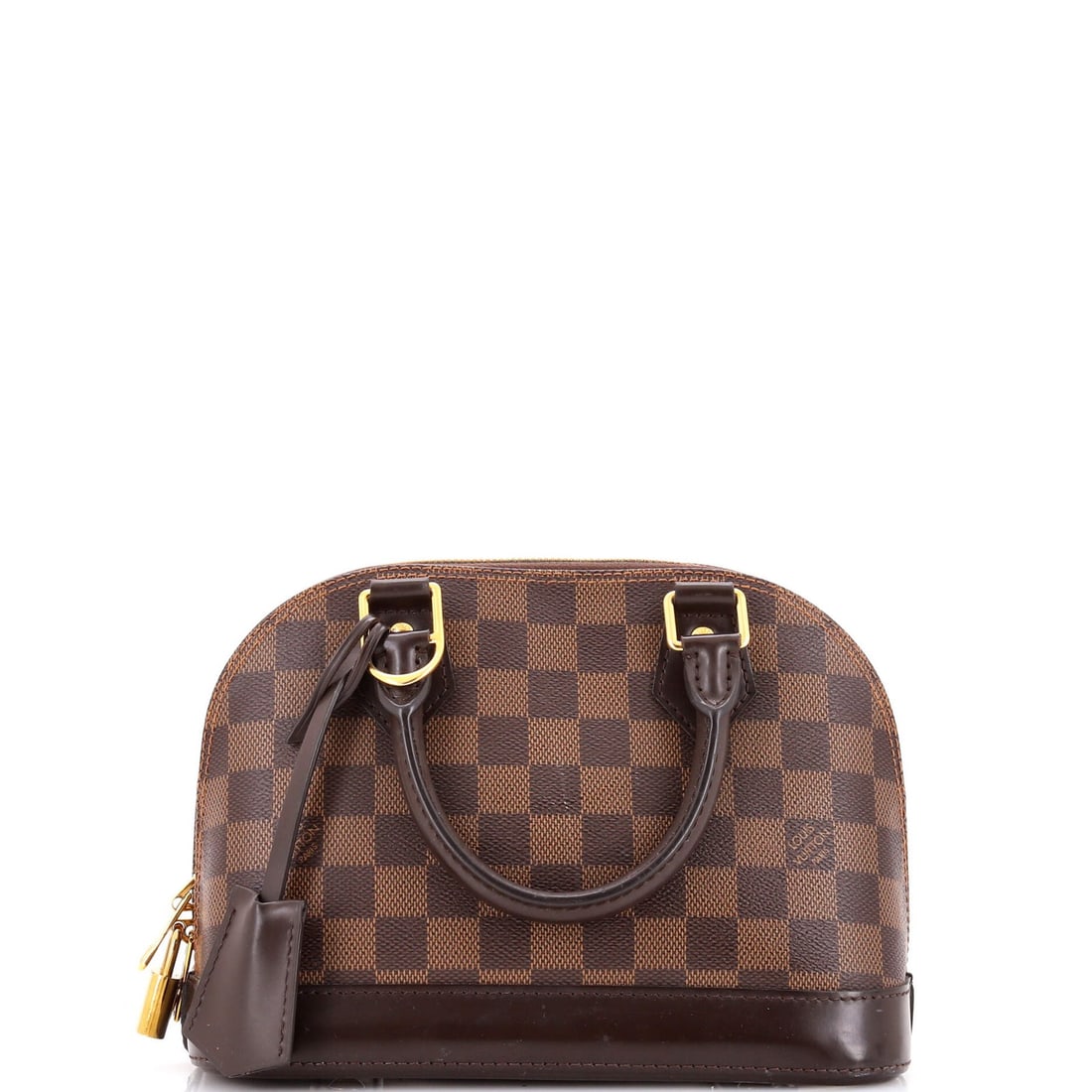 Louis Vuitton Alma Damier Handbag: Louis Vuitton Alma Damier Handbag The Louis Vuitton Alma Damier Handbag boasts classic style with a timeless design, featuring the iconic Damier BB pattern in rich brown canvas. With its sturdy gold h